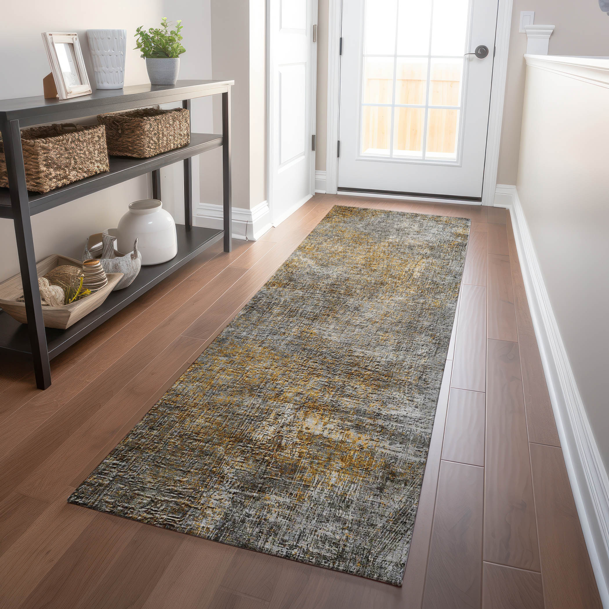 Addison Rugs ACN593GY2X8 Chantille ACN593GY 2 x 7 (ft) Polyester Gray Rectangular Indoor/Outdoor Geometric Moroccan Machine washable Runner rug