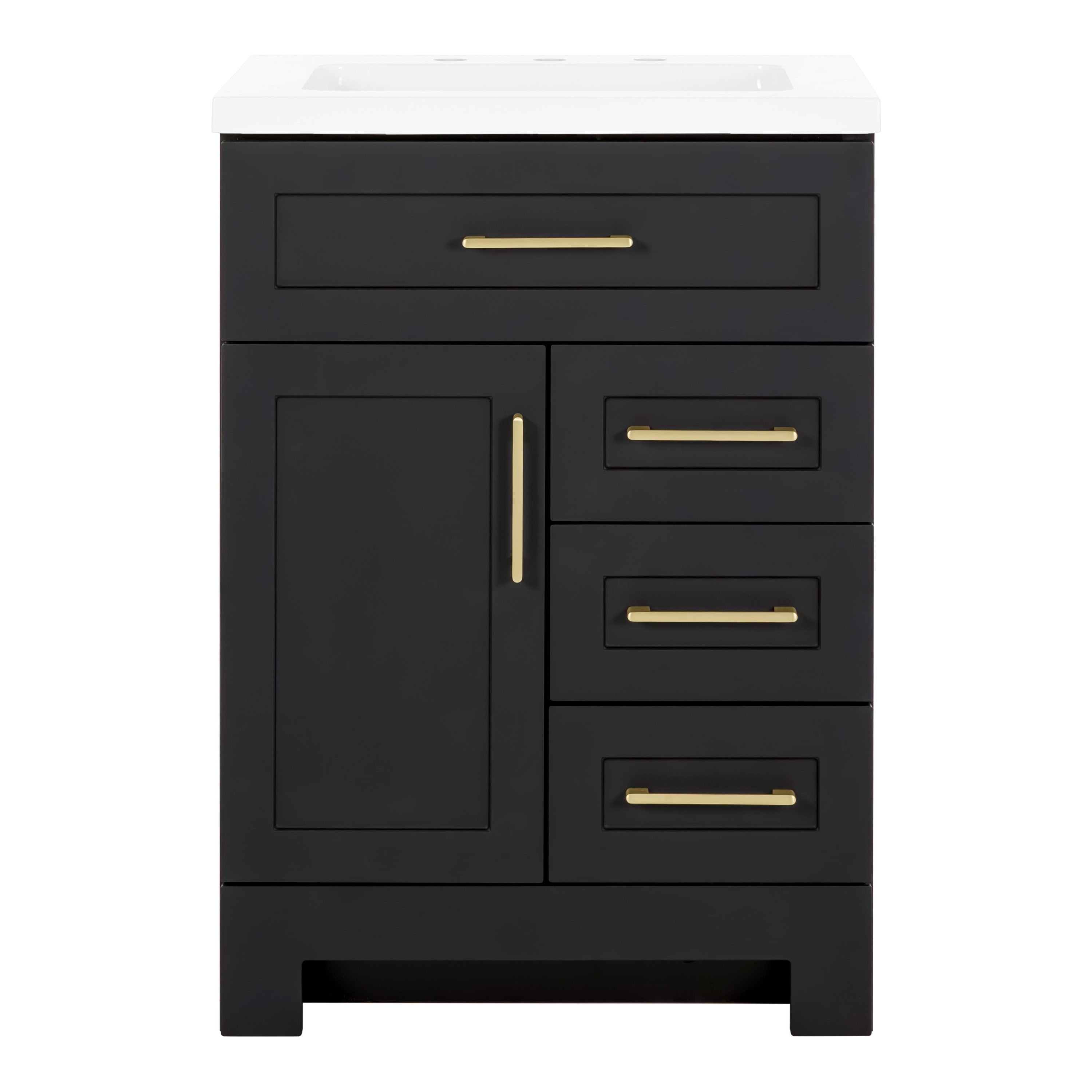 Style Selections Cauley 24-in Black Single Sink Bathroom Vanity with ...