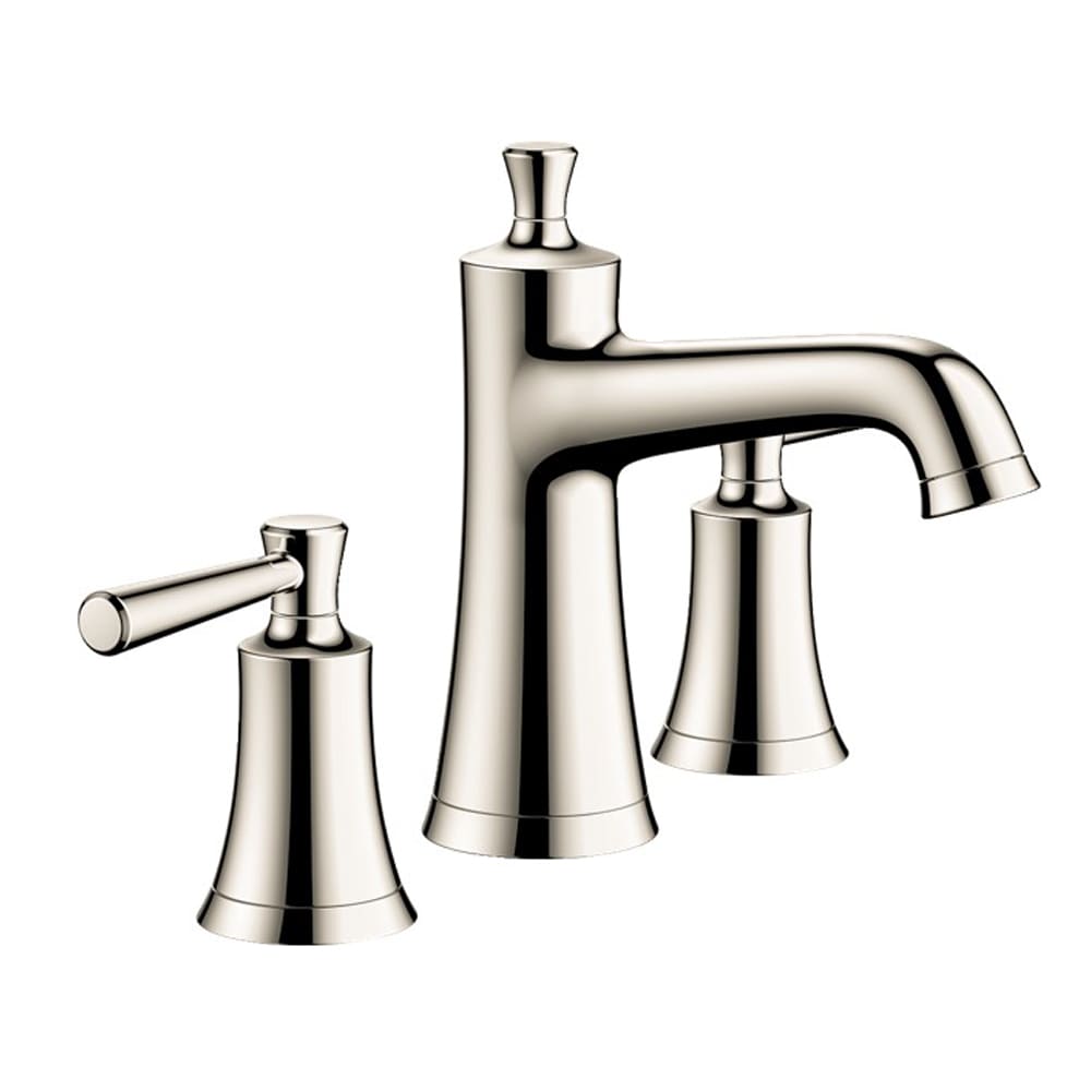 Hansgrohe 04774830 Joleena Polished Nickel Widespread 2-handle WaterSense Low-arc Residential Handle Bathroom Sink Faucet with Drain