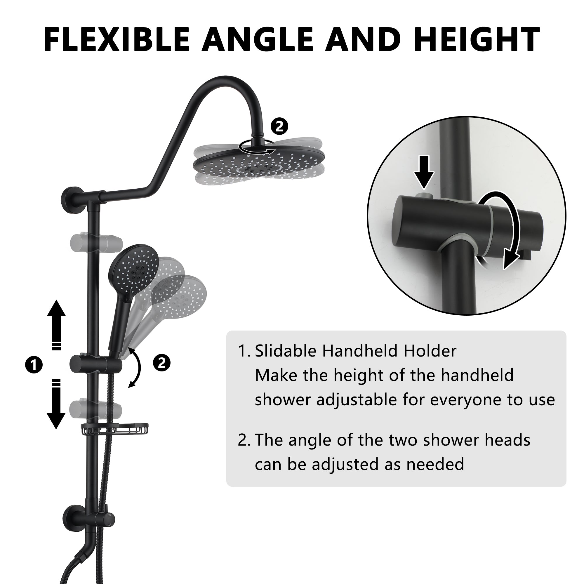 Boyel Living MS-CB-H1106-MB Showerhead-Bar-Panels - View #10