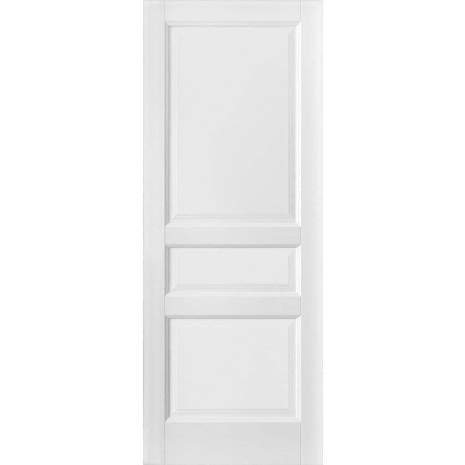 SARTODOORS 3-Panel Slab Barn Door - Lucia 31 White Silk - Sturdy Finished Wooden Kitchen Pantry Shaker Doors - Pocket Closet Sliding-42 x 96