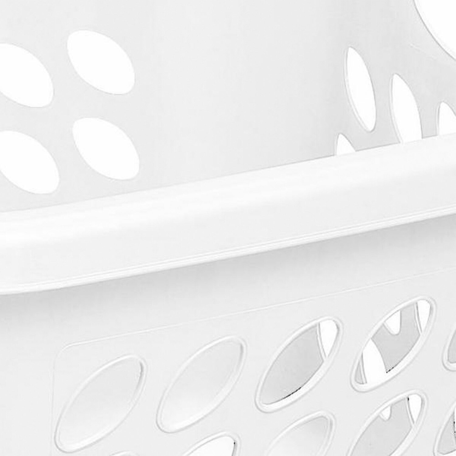 White Square Plastic Laundry Basket with Ventilation Holes