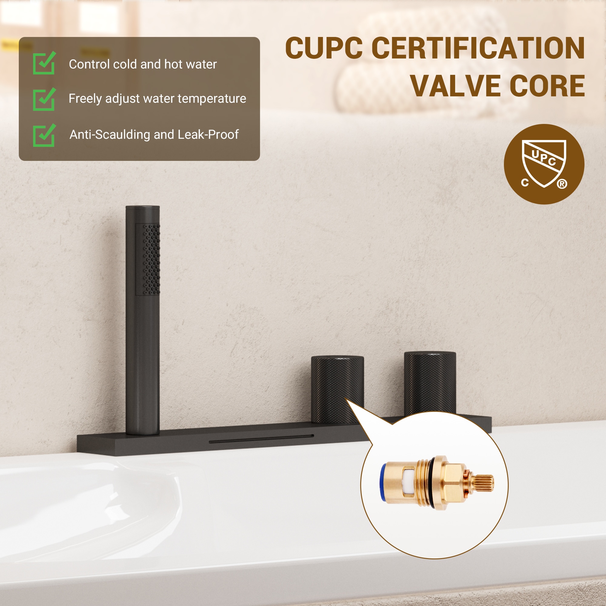 CASAINC CA-I4344-BG Roman-Tub-Faucets - View #8