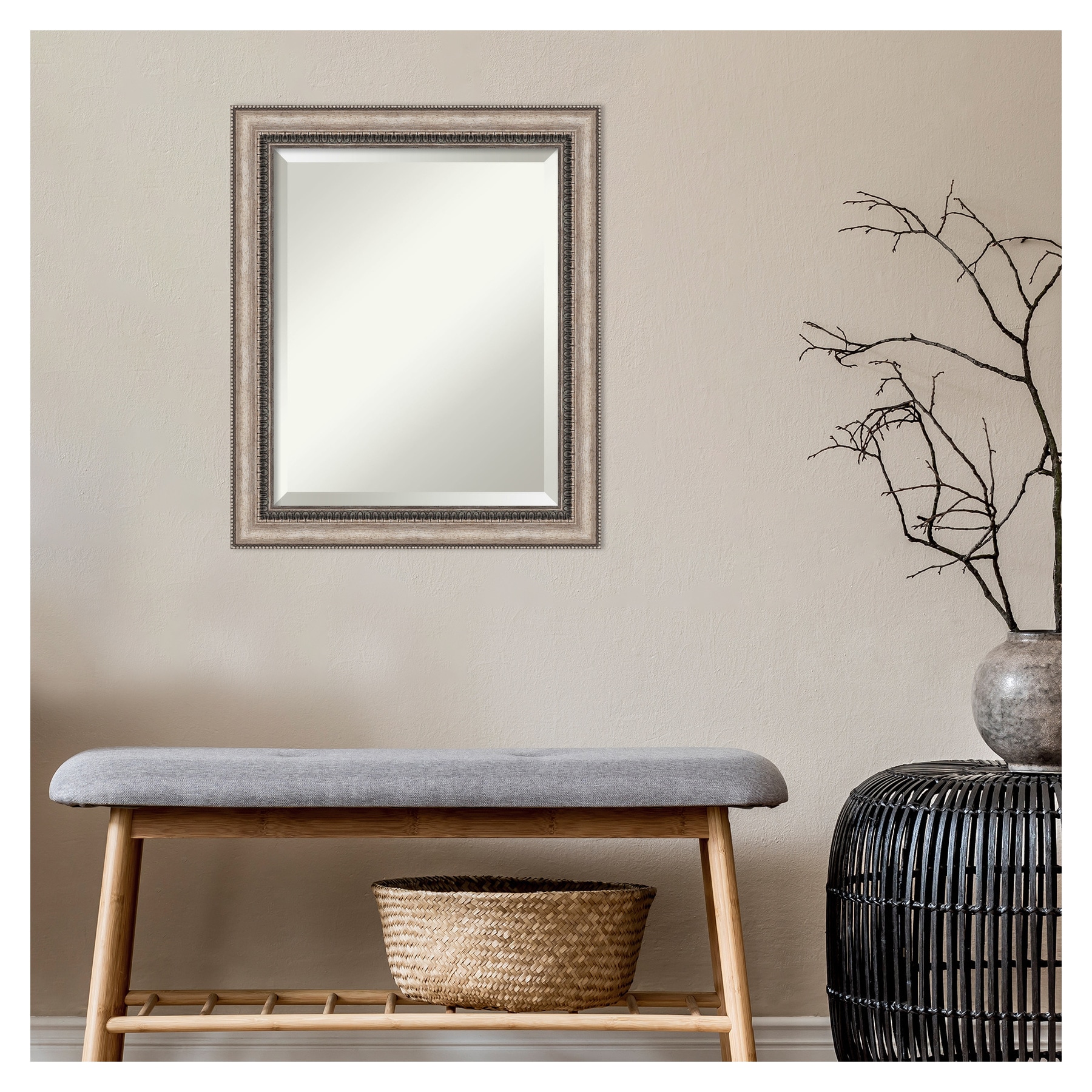 Lyla Ornate Silver Antique Framed Wall Mirror 20.25 x 24.25 Inches