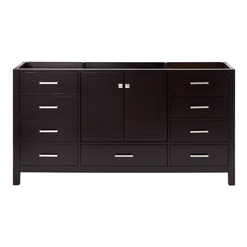 ARIEL A067S-BC-ESP Cambridge 66-in Espresso Bathroom Vanity Base Cabinet without Top