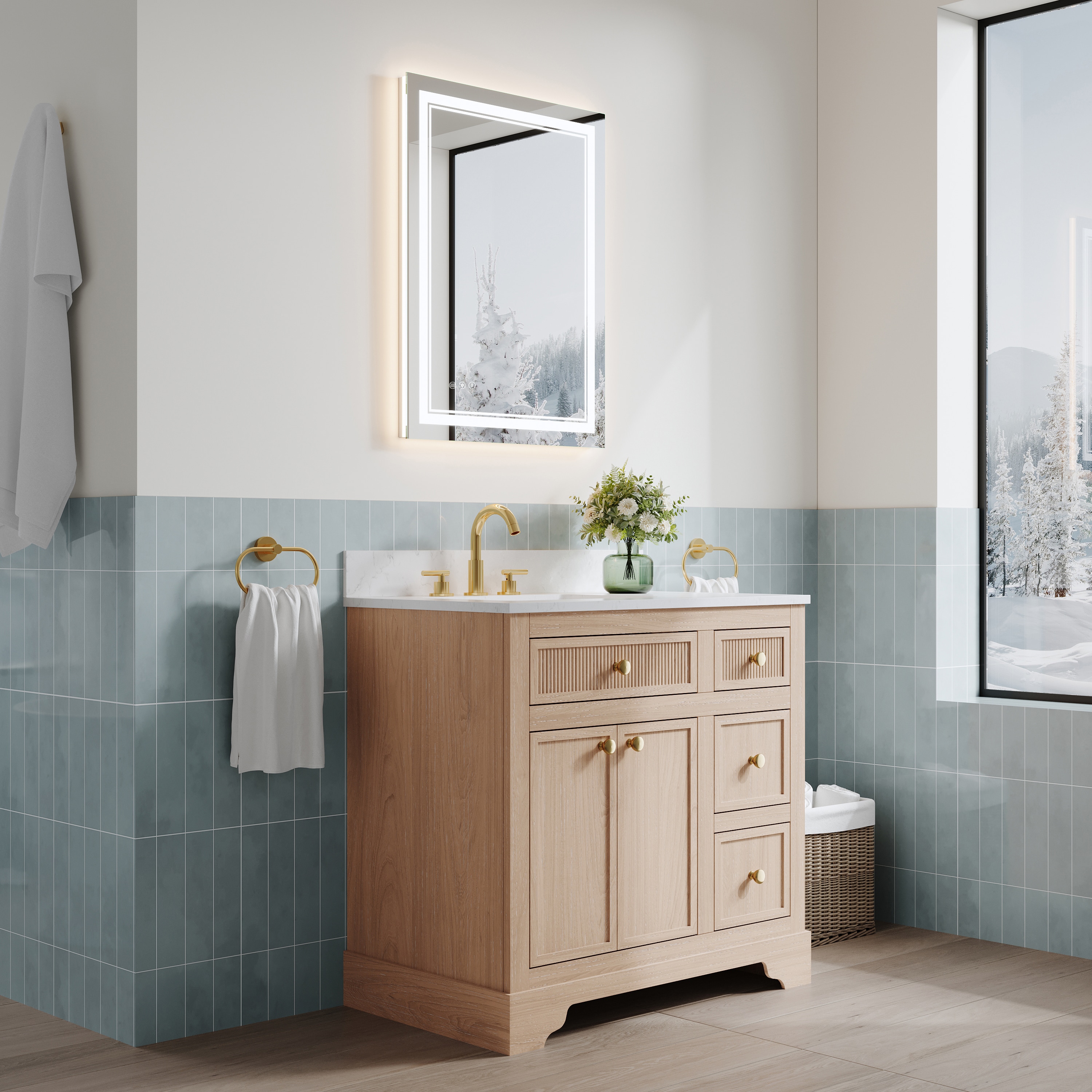 WELLFOR DTG-3224M3ZK1 Framed-Bath-Mirrors - View #15
