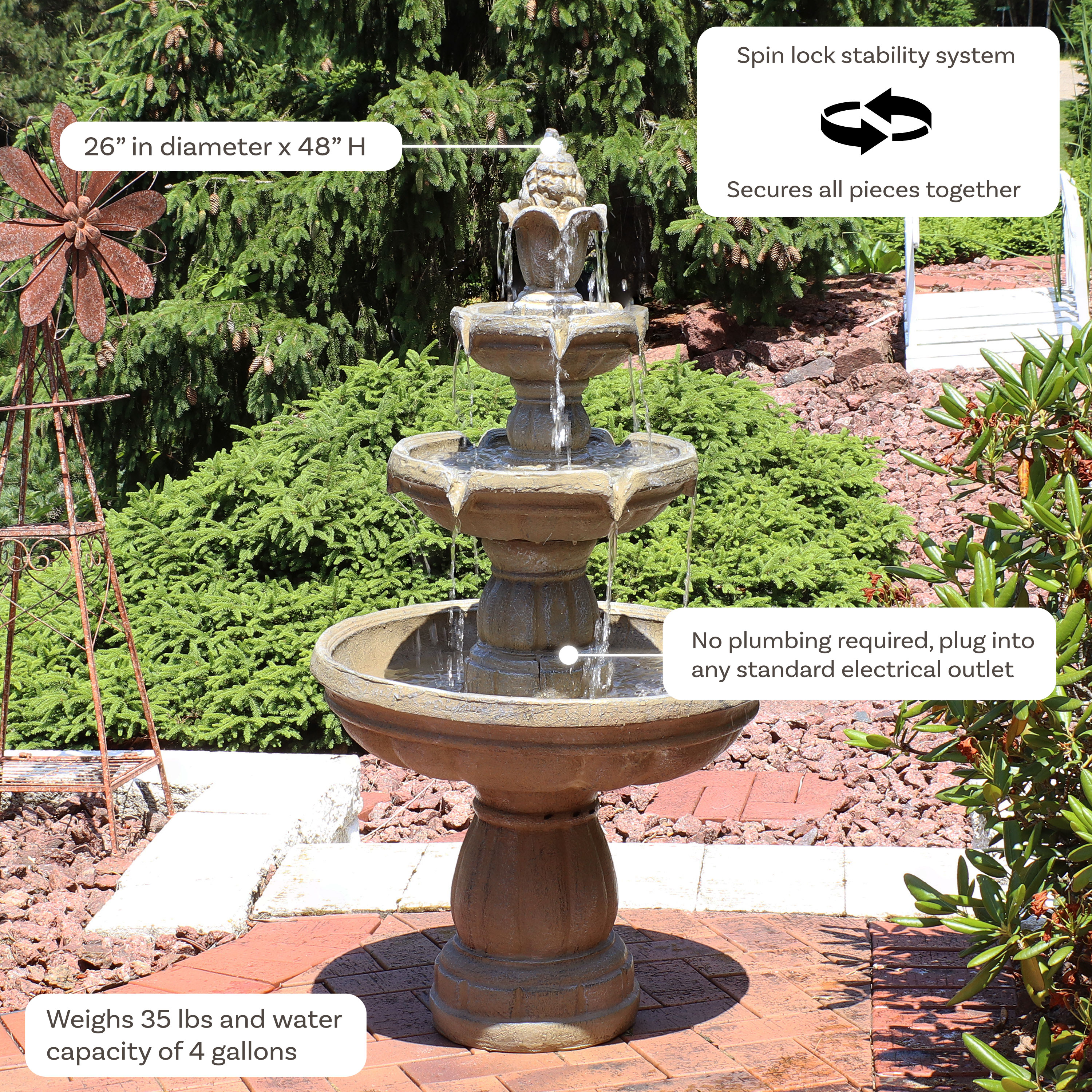 Sunnydaze Decor FC-73688 fountains - View #12