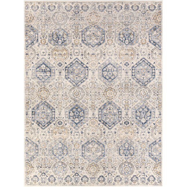 Surya Indigo 8 x 10 Bright Blue Indoor Distressed/Overdyed Global Area Rug  in the Rugs department at Lowes.com