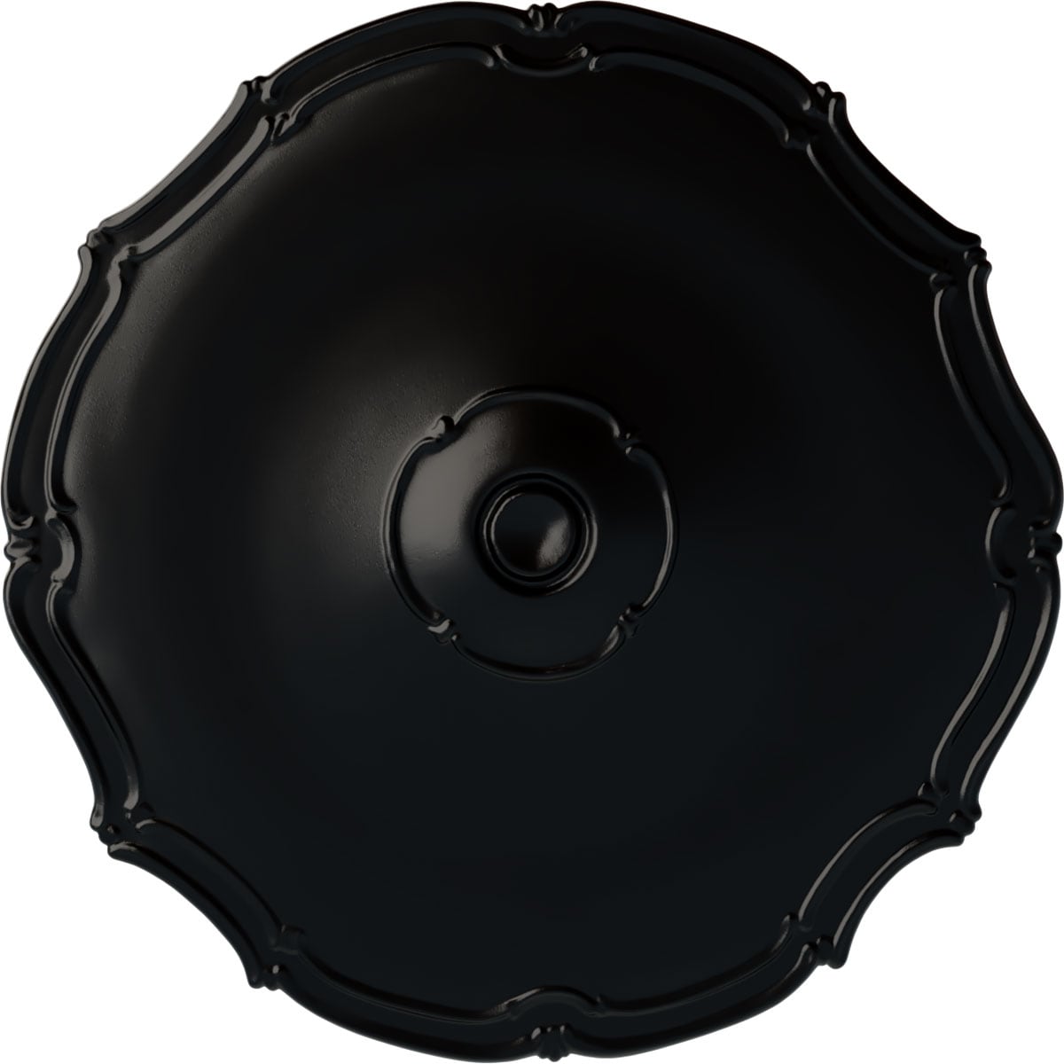 Ekena Millwork CM18POBLF Pompeii 18.875-in W x 18.875-in L Painted Jet Black Polyurethane Whole Ceiling Medallion