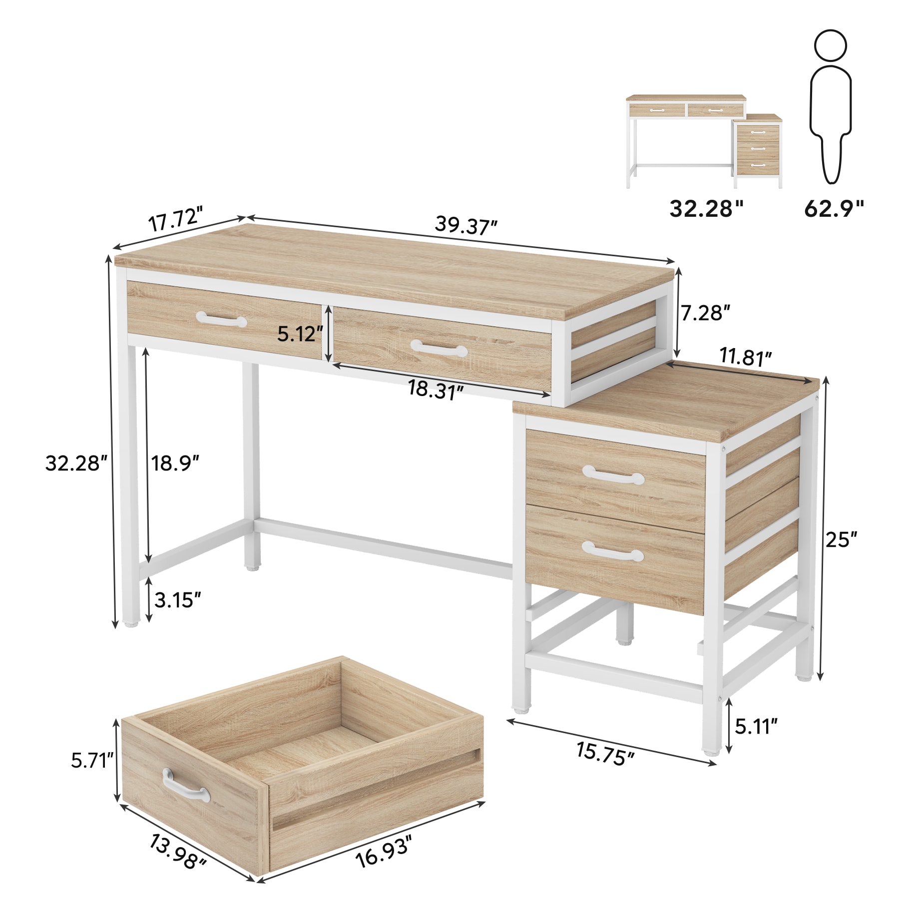 Fnova LWTJ-JW0588 Office-Tables - View #4
