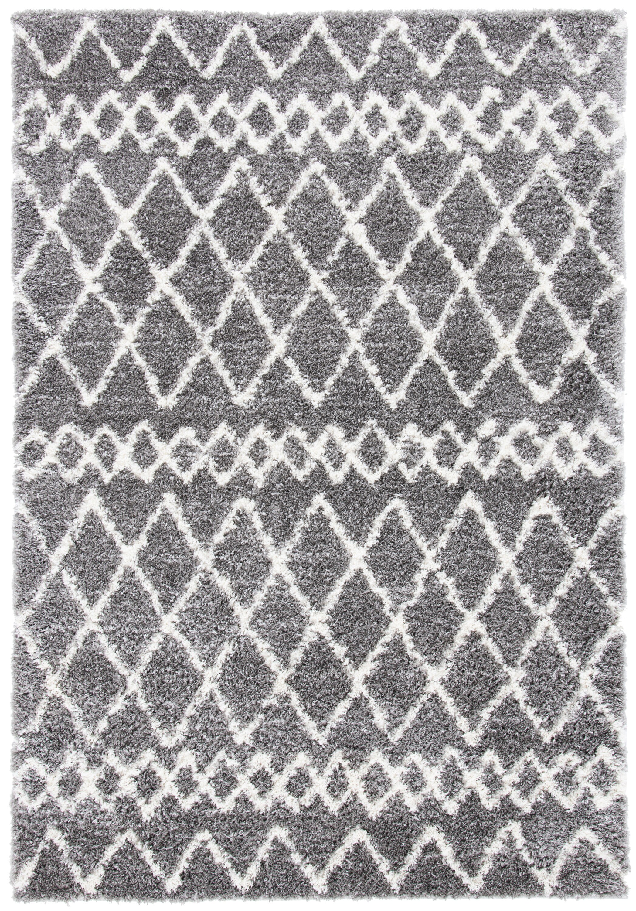 Safavieh BER194F-5 Berber Shag 5 x 8 (ft) Loomed Polypropylene Gray/Ivory Rectangular Indoor Tribal Bohemian/Eclectic Area rug