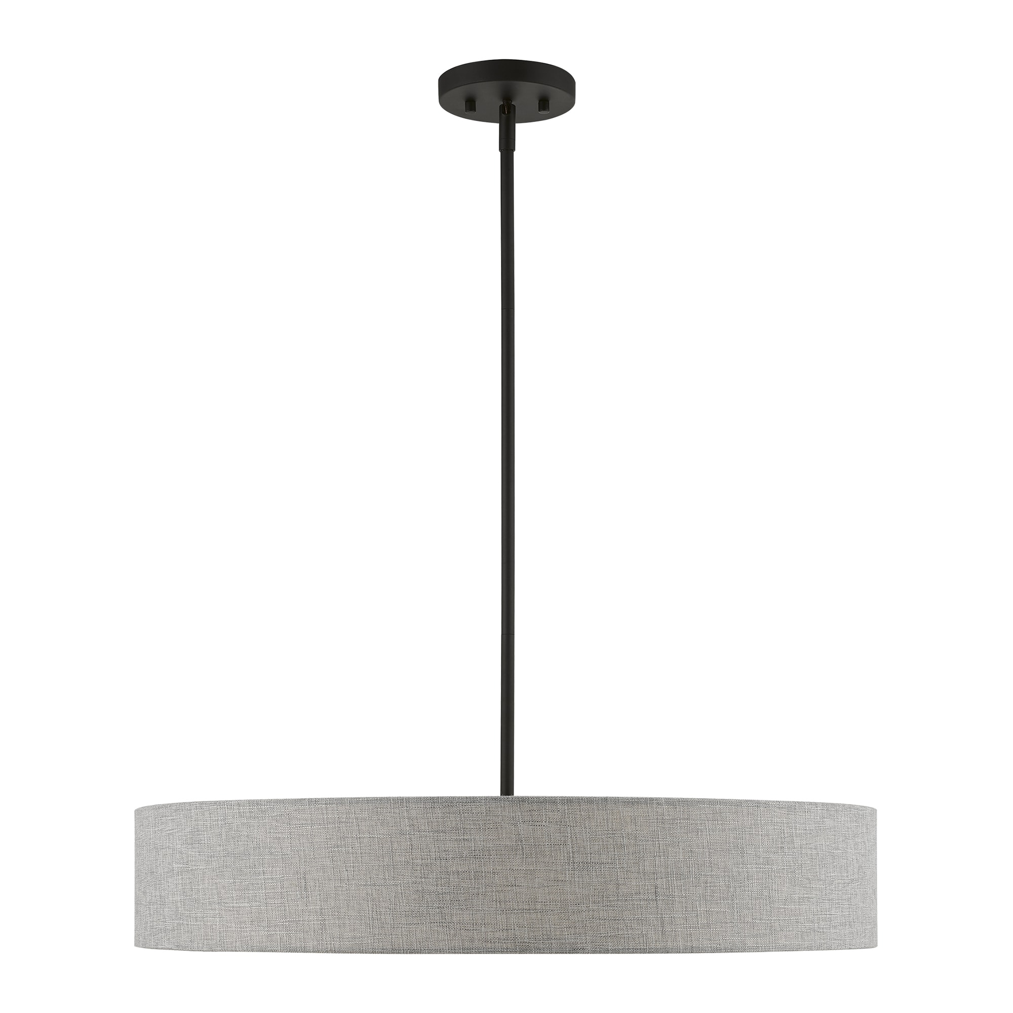 Elmhurst Black Nickel Glass LED Drum Pendant Light