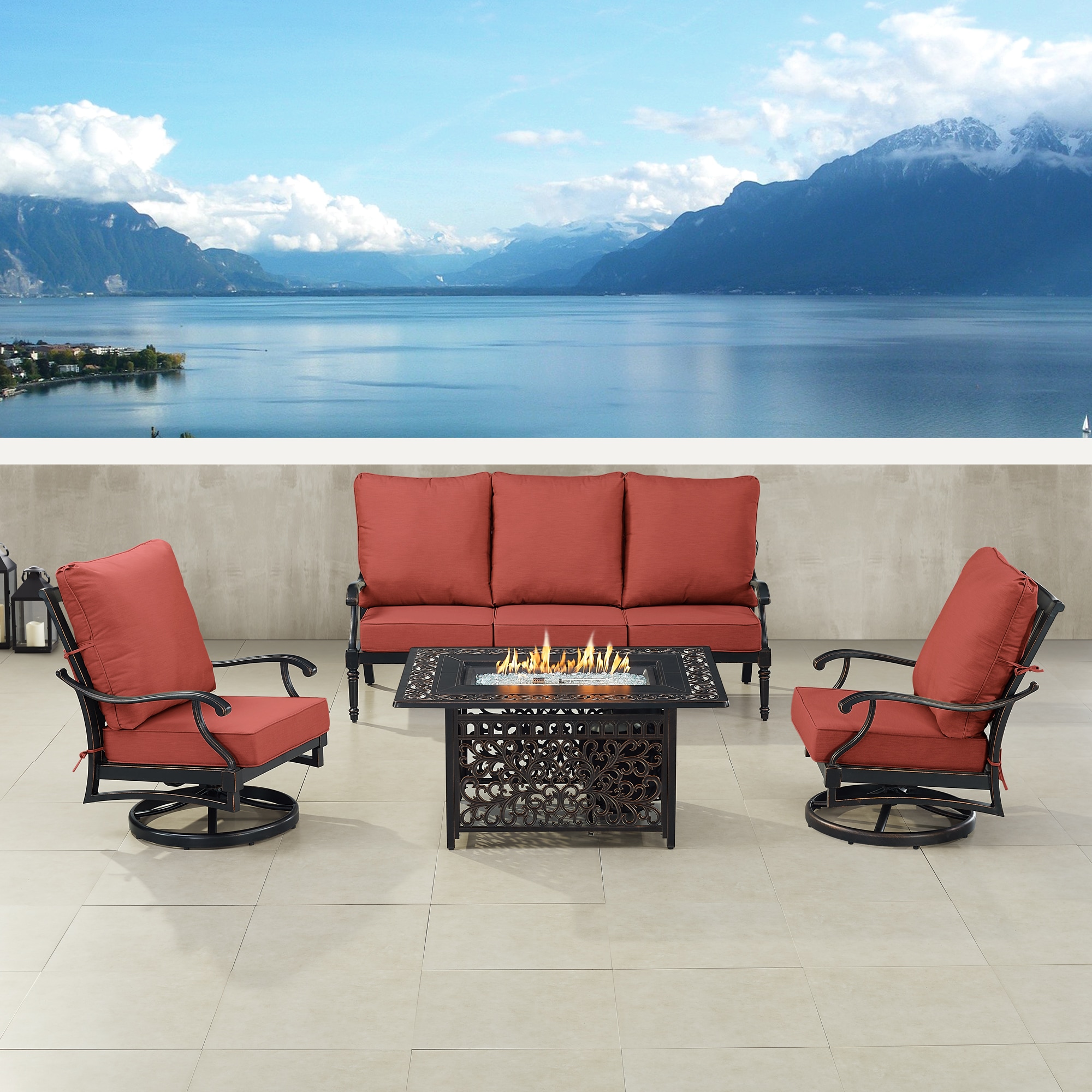 Oakland Living SHACO1SF2CHCABOSRDCU Patio-Conversation-Sets - View #2