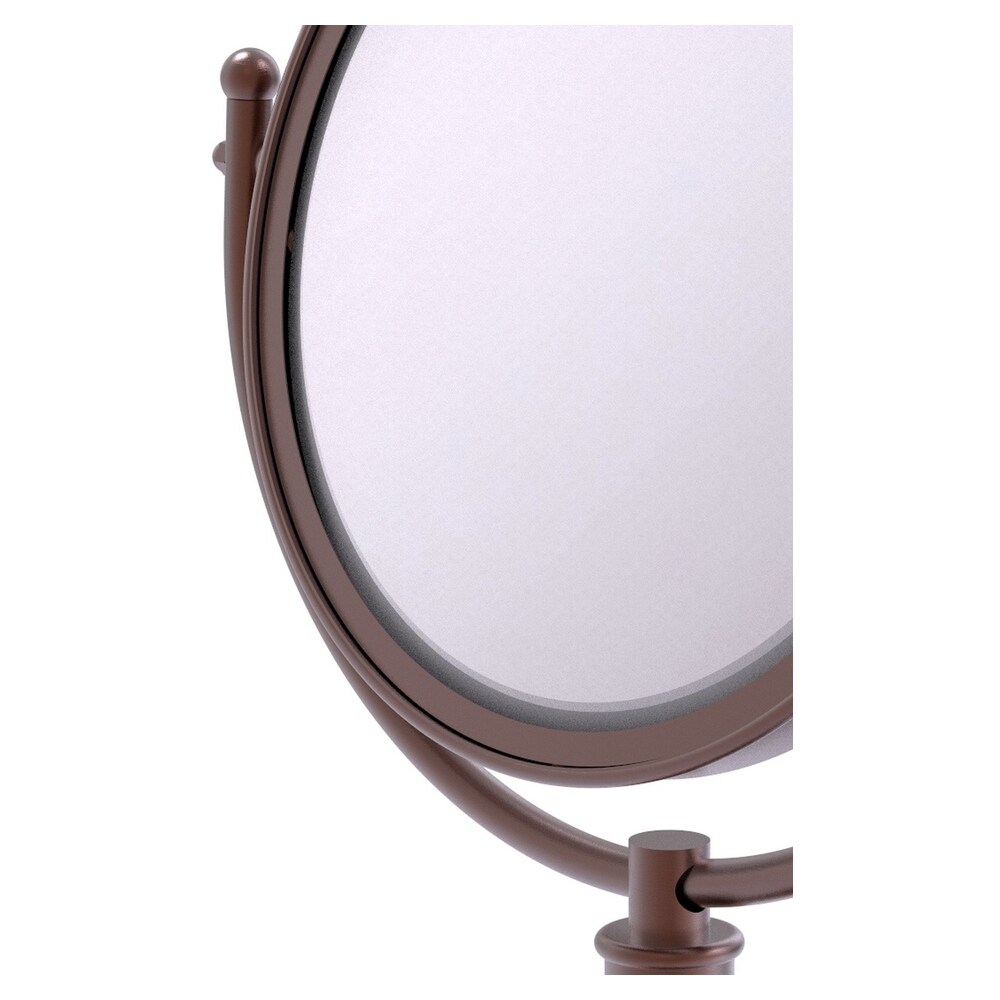 Allied Brass Soho 8-in x 15-in Antique Brass Double-Sided Magnifying Countertop Vanity Mirror
