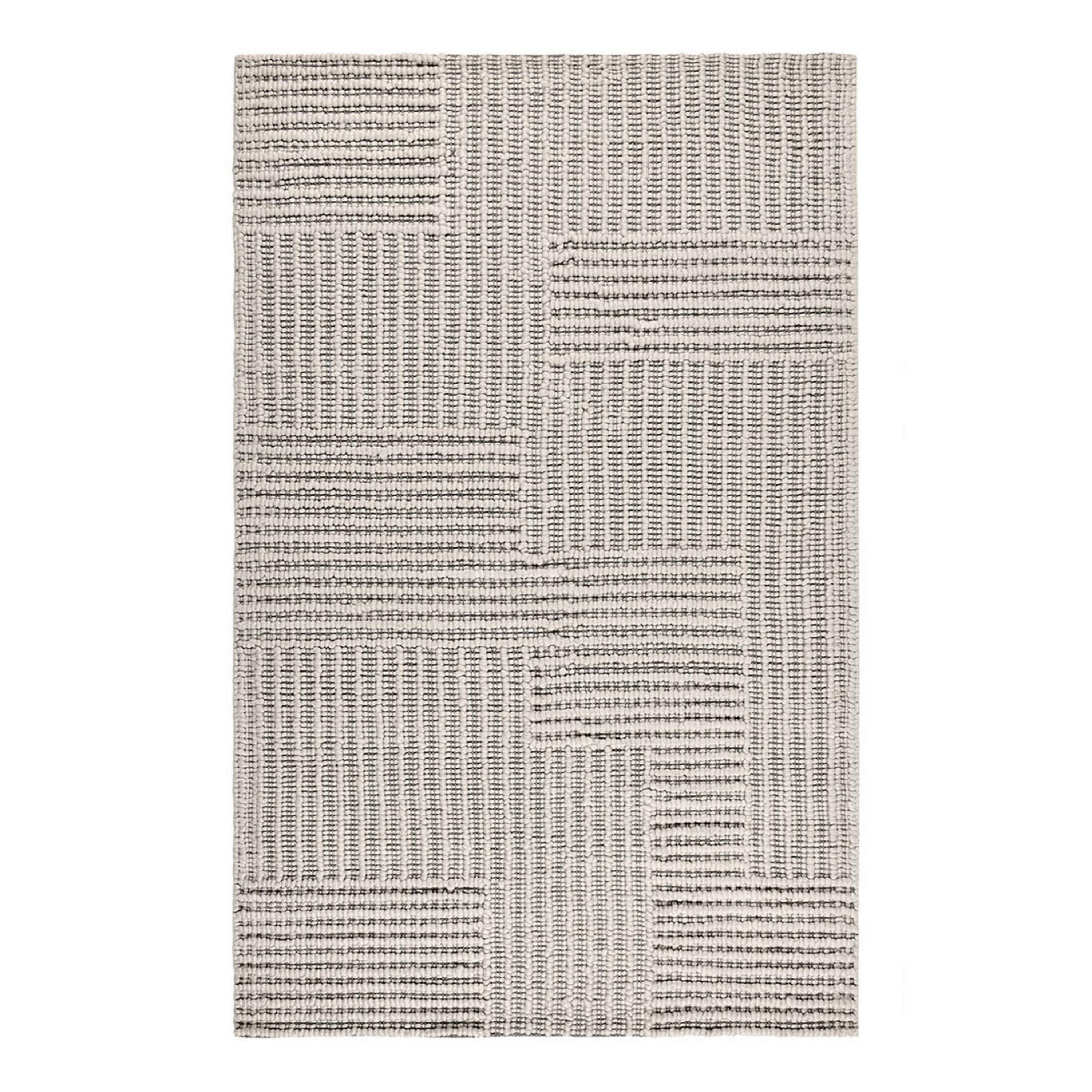 Benzara BM319605 Tufted Polypropylene Gray Rectangular Indoor/Outdoor Area rug