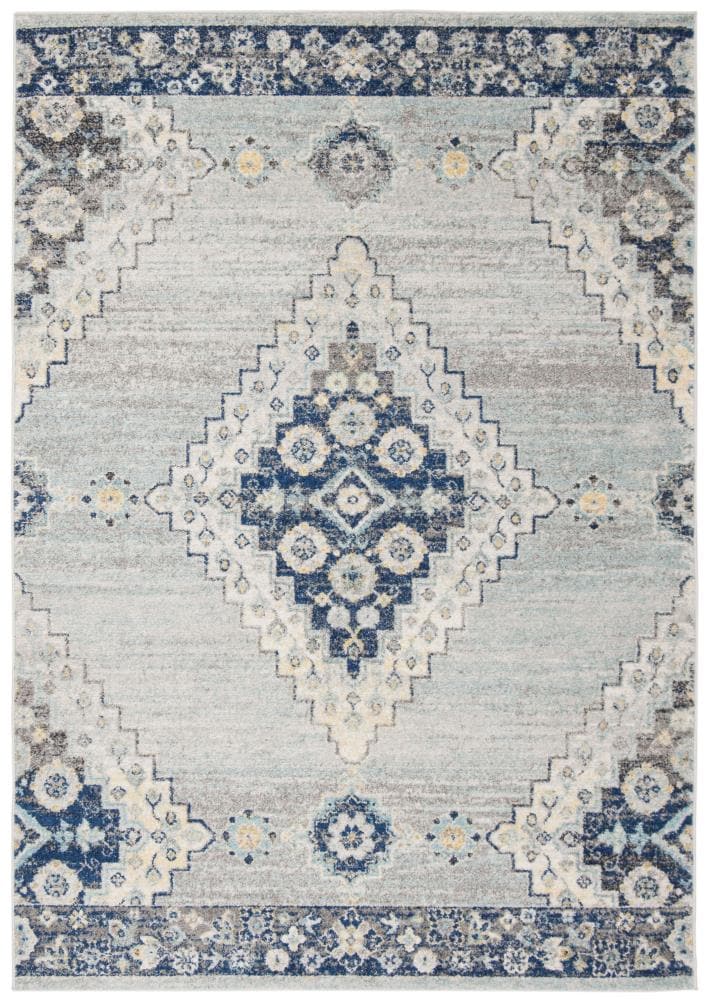 Safavieh MAD615F-8 Madison Warman 8 x 10 (ft) Loomed Synthetic Blue/Gray Rectangular Indoor Distressed/Overdyed Vintage Area rug
