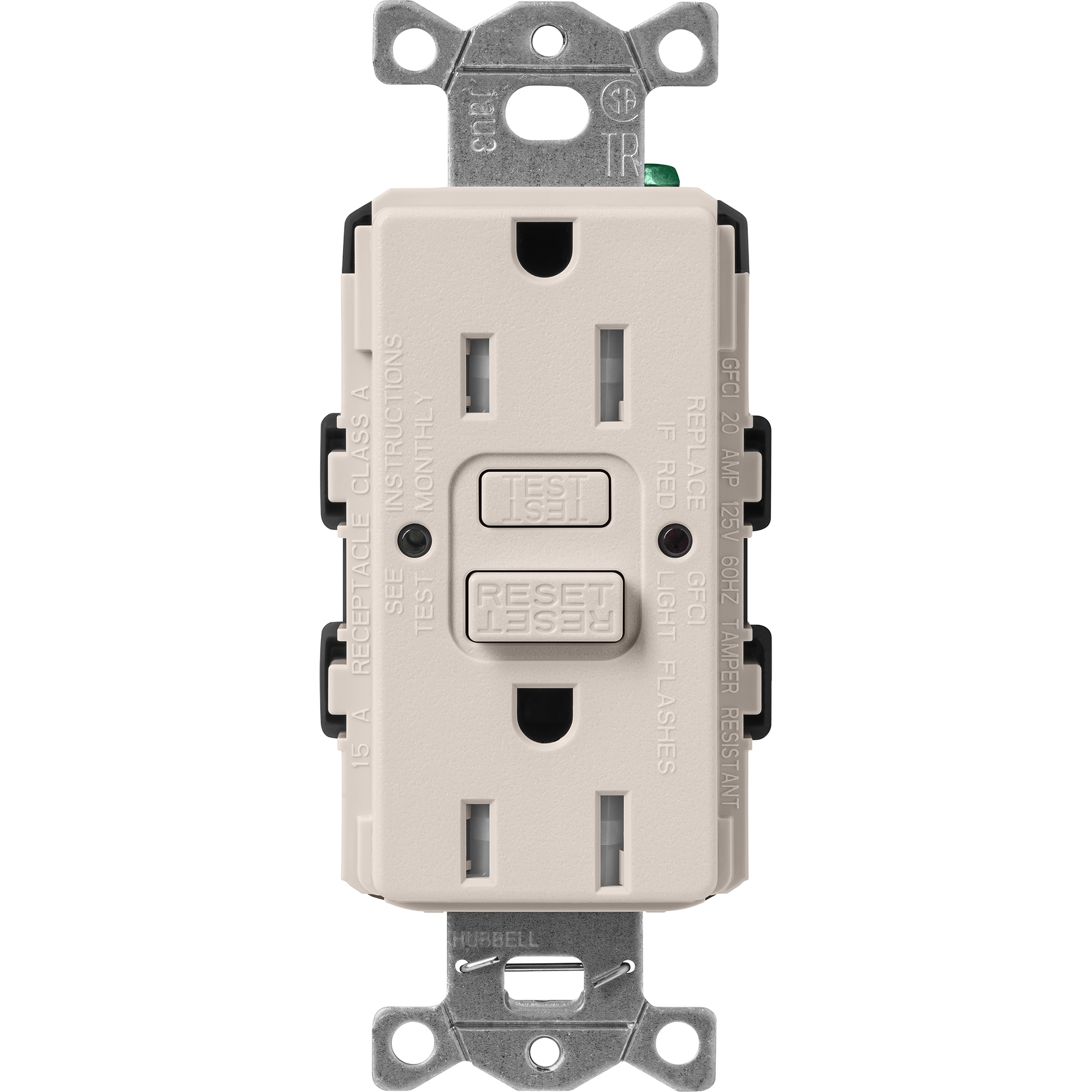 Lutron SCR-15-GFST-TP Claro 15 -Amp 120-volt Tamper Resistant GFCI Residential Decorator Outlet , Taupe