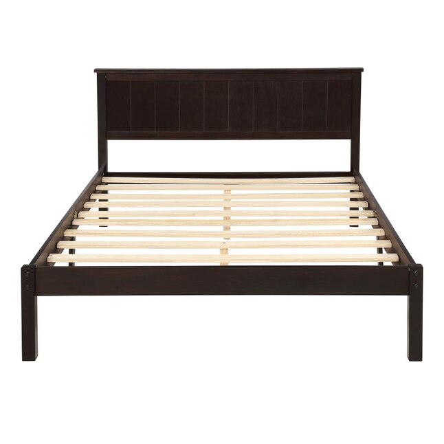 Clihome Classic Platform Bed Espresso, Modern Espresso Platform Bed Frame
