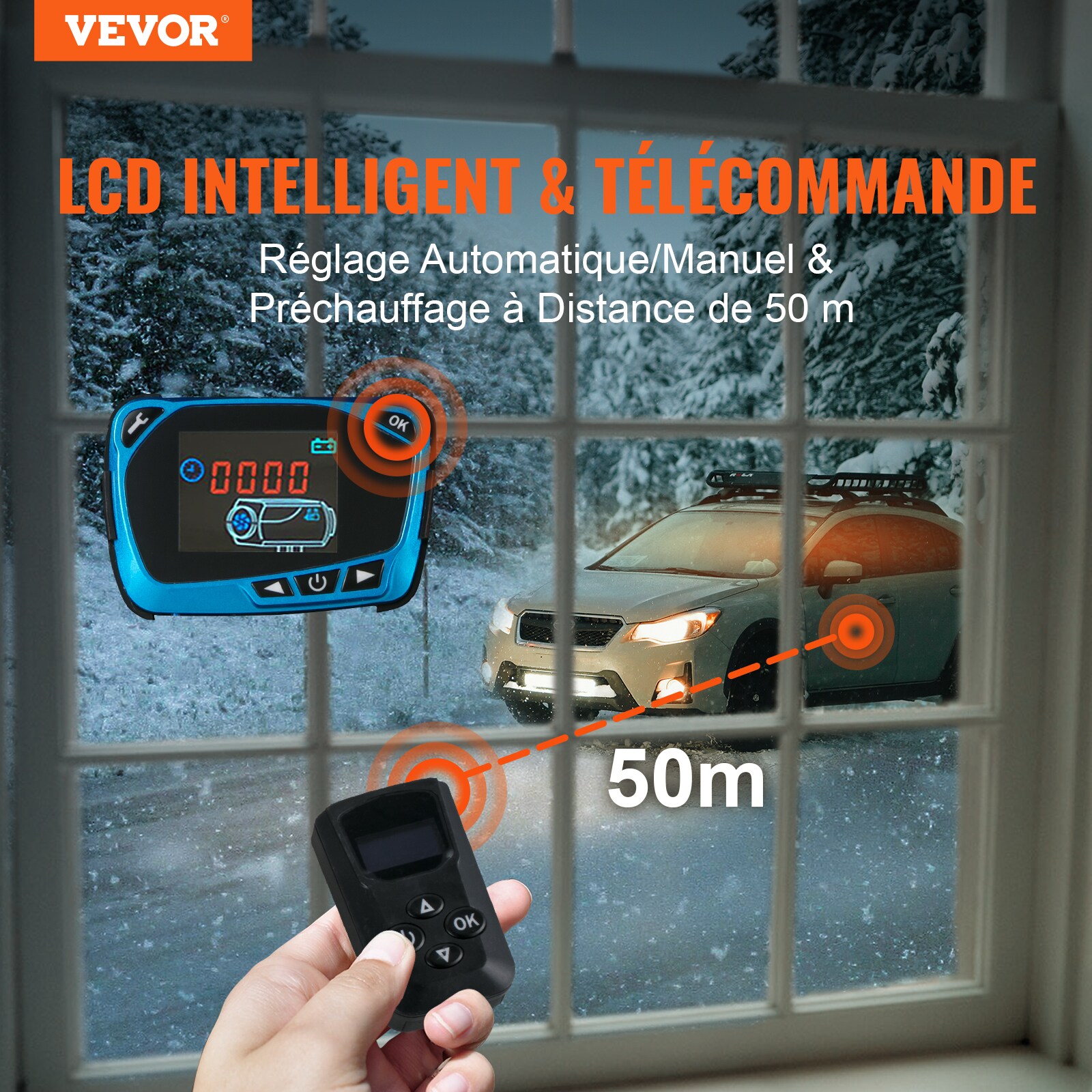 Chauffage Diesel 8KW 12V - VEVOR - Air Heater avec LCD télécommande - Kit  Comple Thermostat - Cdiscount Auto