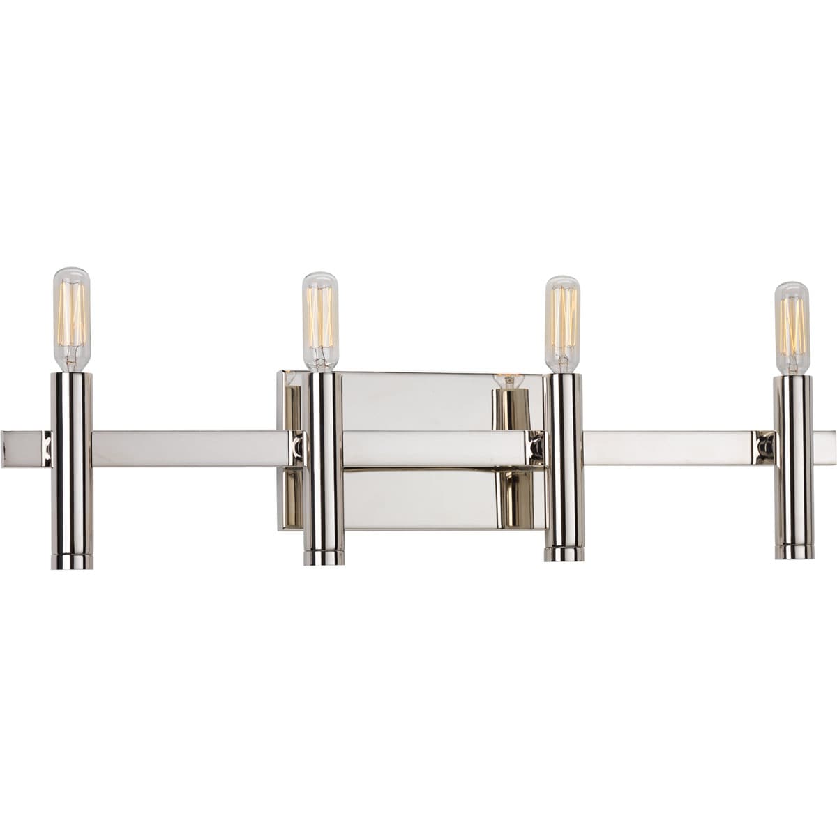 Progress Lighting P2102-104 Draper 24-in 4-Light Polished Nickel Mid-century Vanity Light