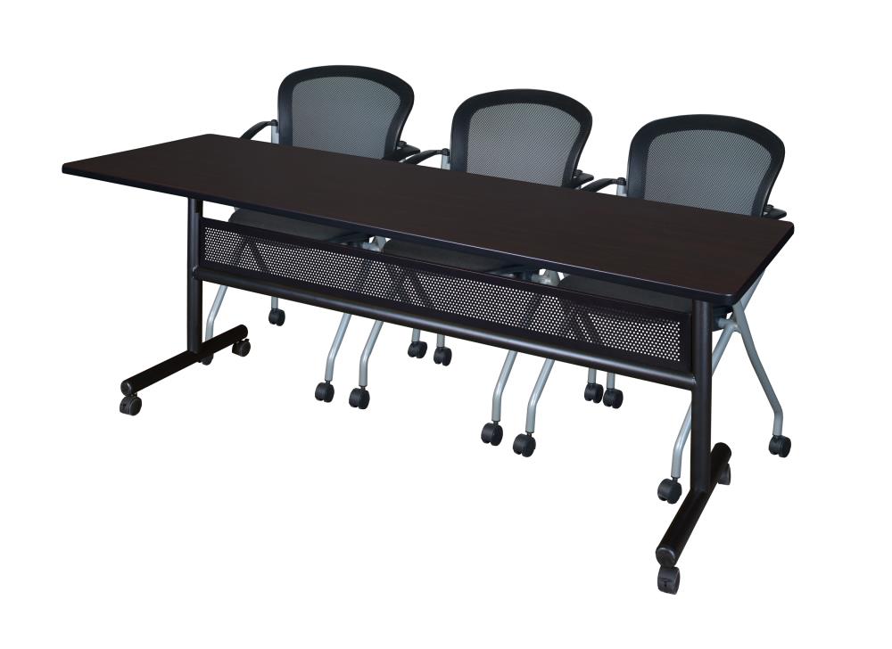 Regency MKFTM8424MW23BK Training Brown 4-Person Training Table (84-in W x 29-in H)