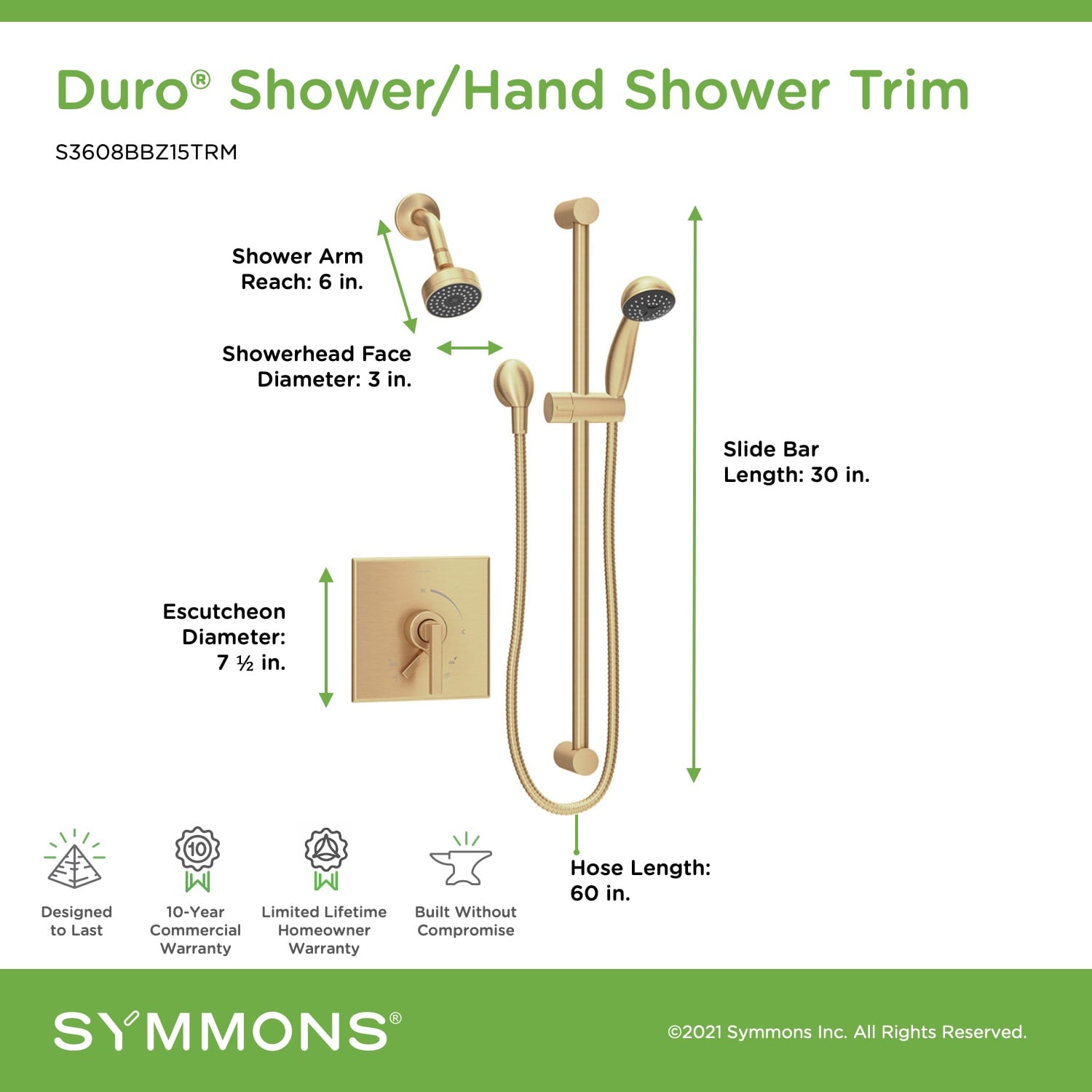 Symmons S3608BBZ15TRM Tub-Shower-Faucets - View #2