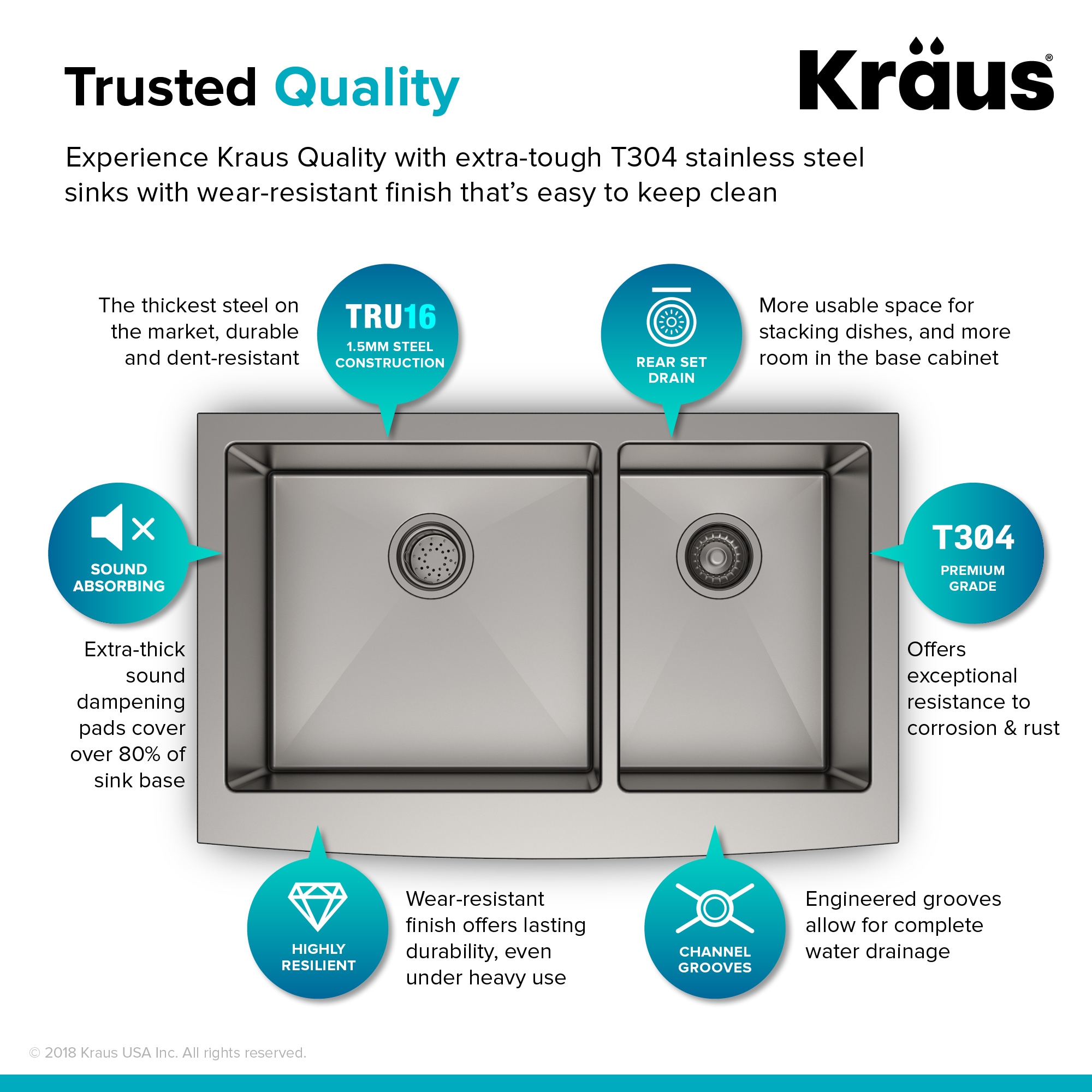 Kraus KHF203-36-100-75MB Kitchen-Sinks - View #8