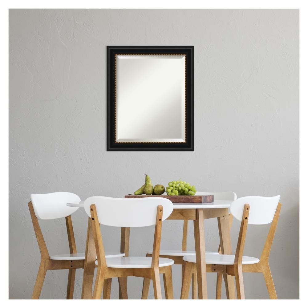 24" x 20" Black and Gold Rectangular Bathroom Mirror