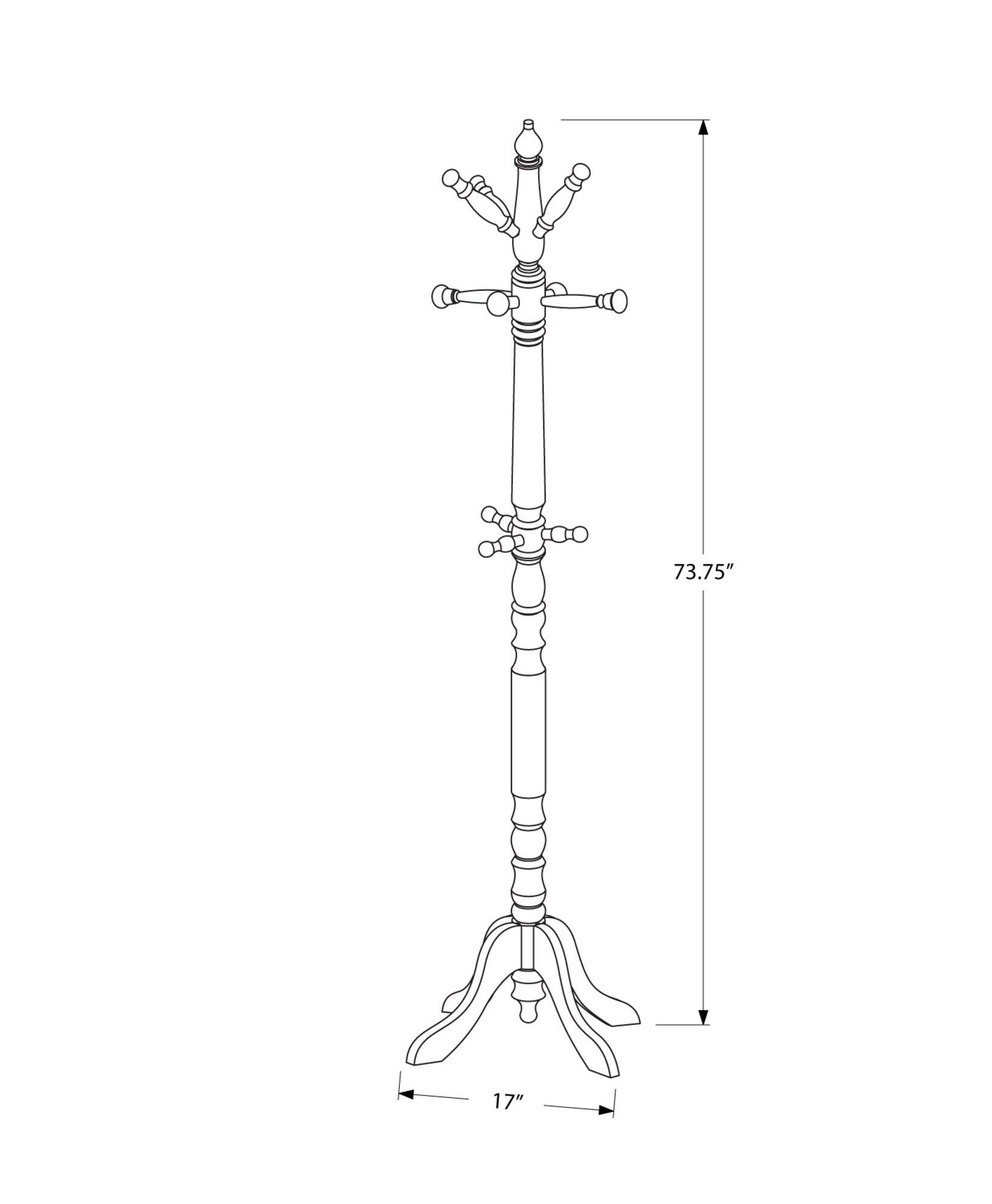 Monarch Specialties I 2012 Coatrack-Stands-Pedestals - View #4