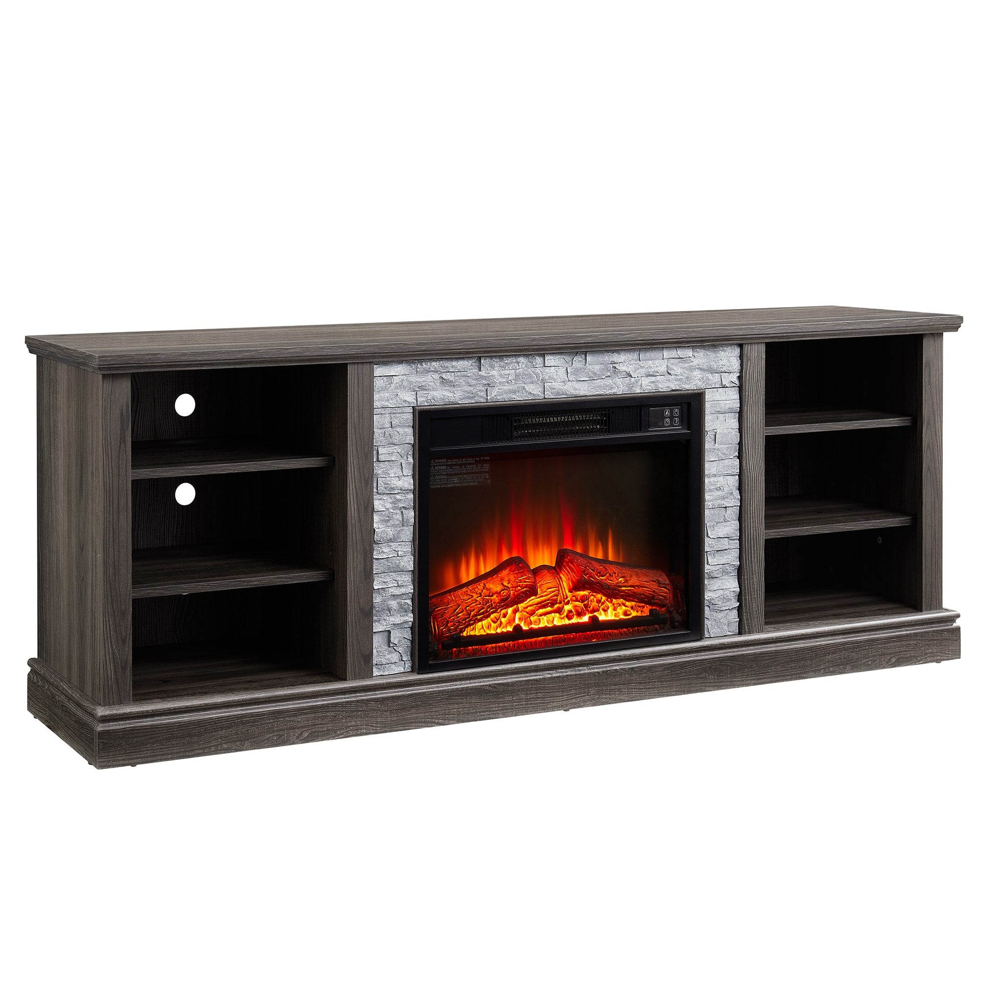 SINOFURN SYC160009GY 70.12-Inches W Gray TV Stand with LED Corner or flat wall Electric Fireplace