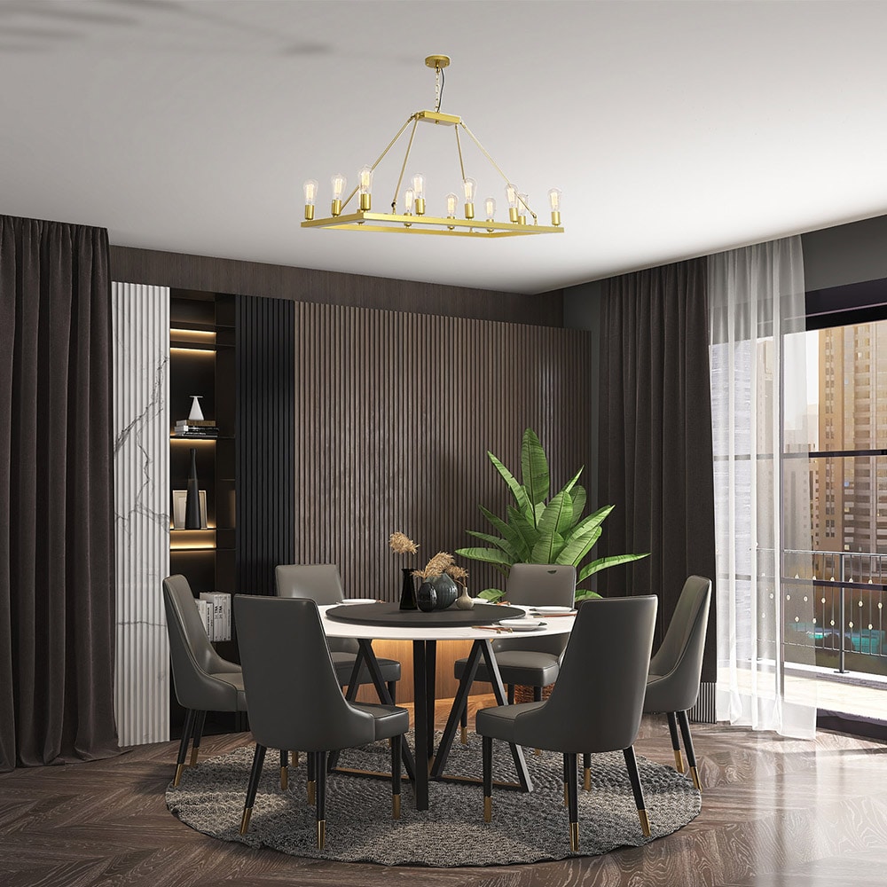 Topcraft TCCL207G 12-Light Gold Modern/Contemporary Plug-in/ Dry rated Chandelier