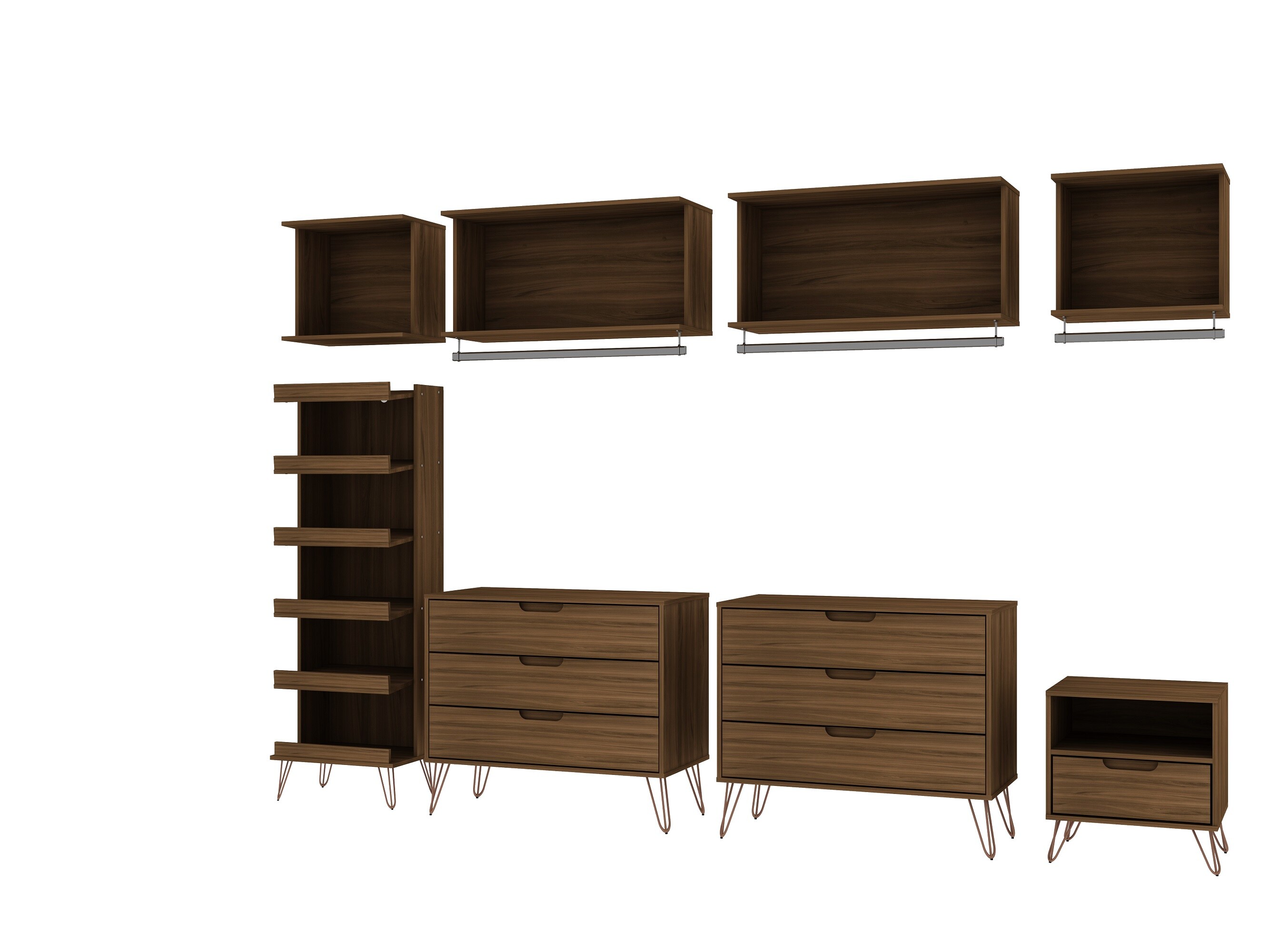 Manhattan Comfort 149GMC5 Rockefeller Brown Armoire