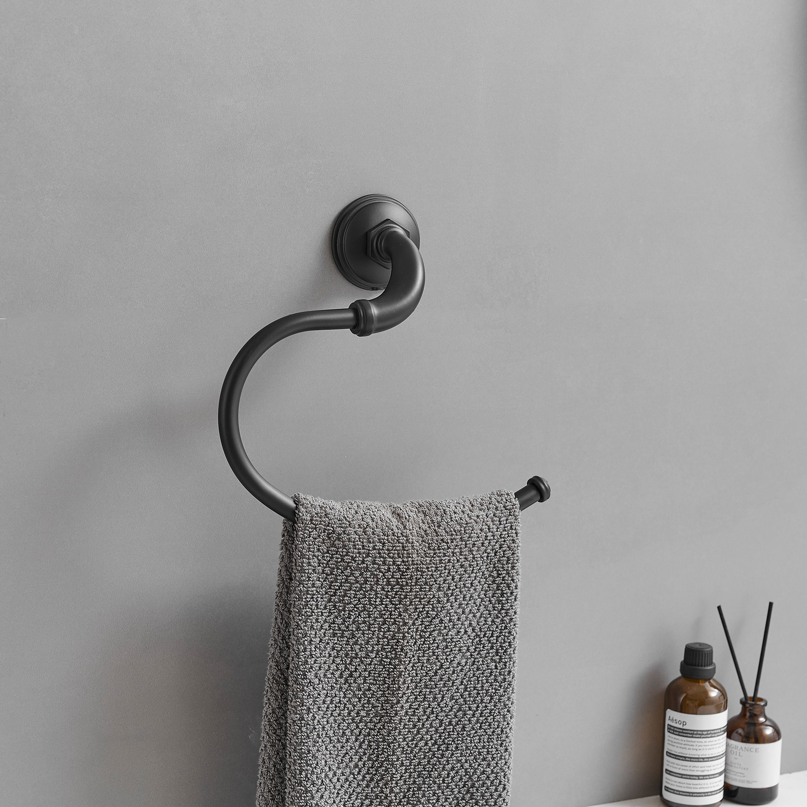 Matte Black 4-Piece Metal Bathroom Hardware Set