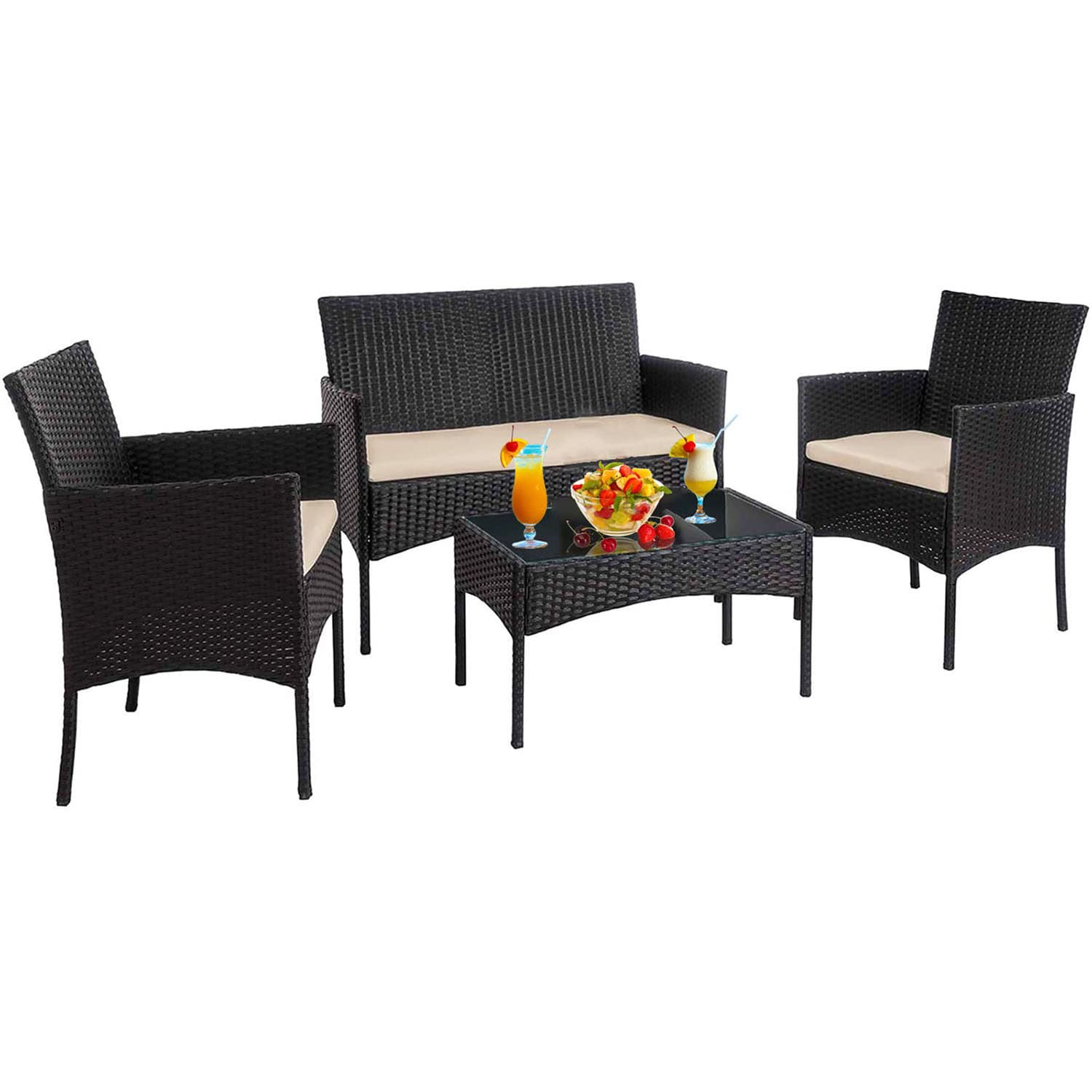 Brown Rattan Patio Conversation Set Patio Furniture At Lowes.com