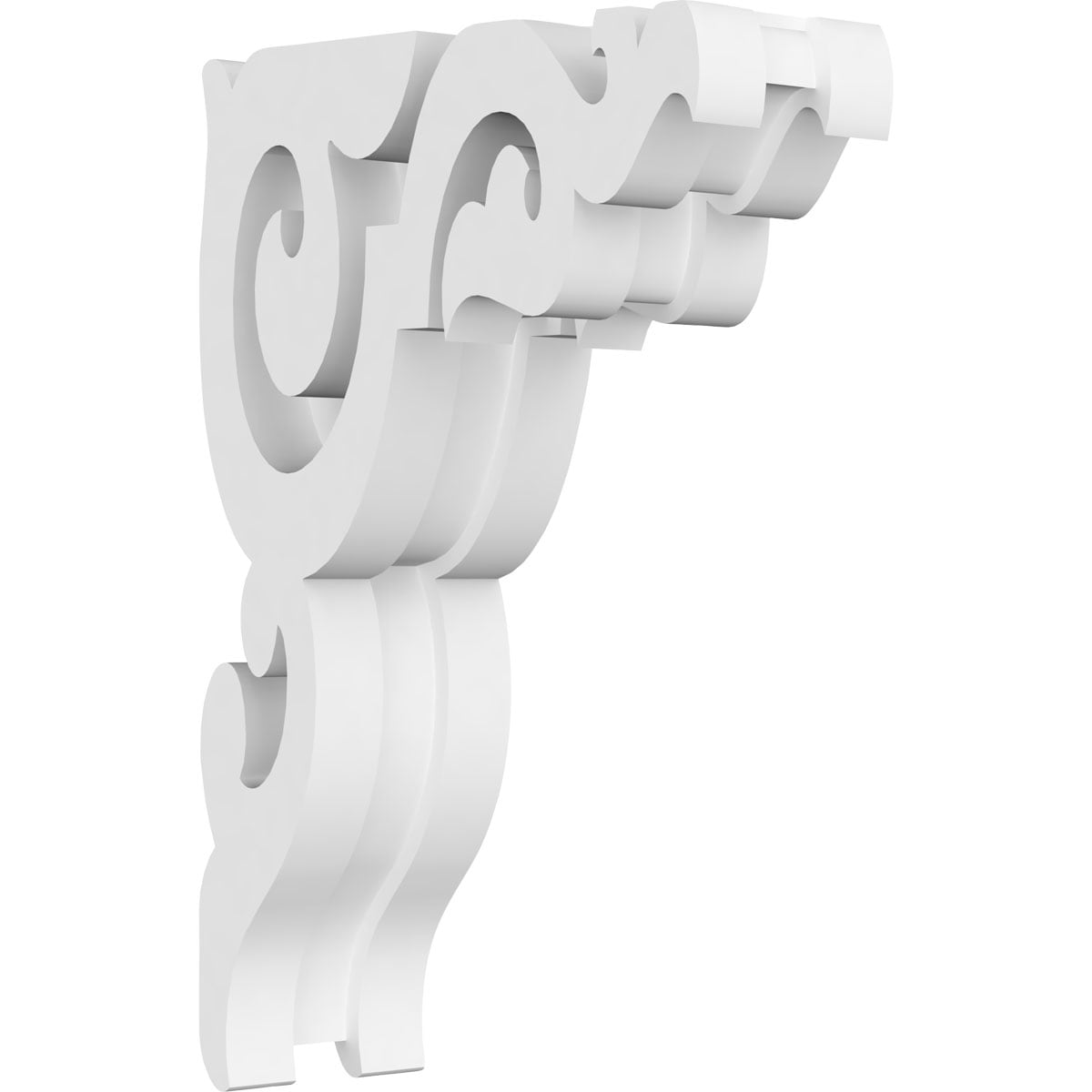 Ekena Millwork CORP01X04X07RO 1.875-in x 4.5-in x 7-in Rotherham Unfinished White PVC Paintable Corbel