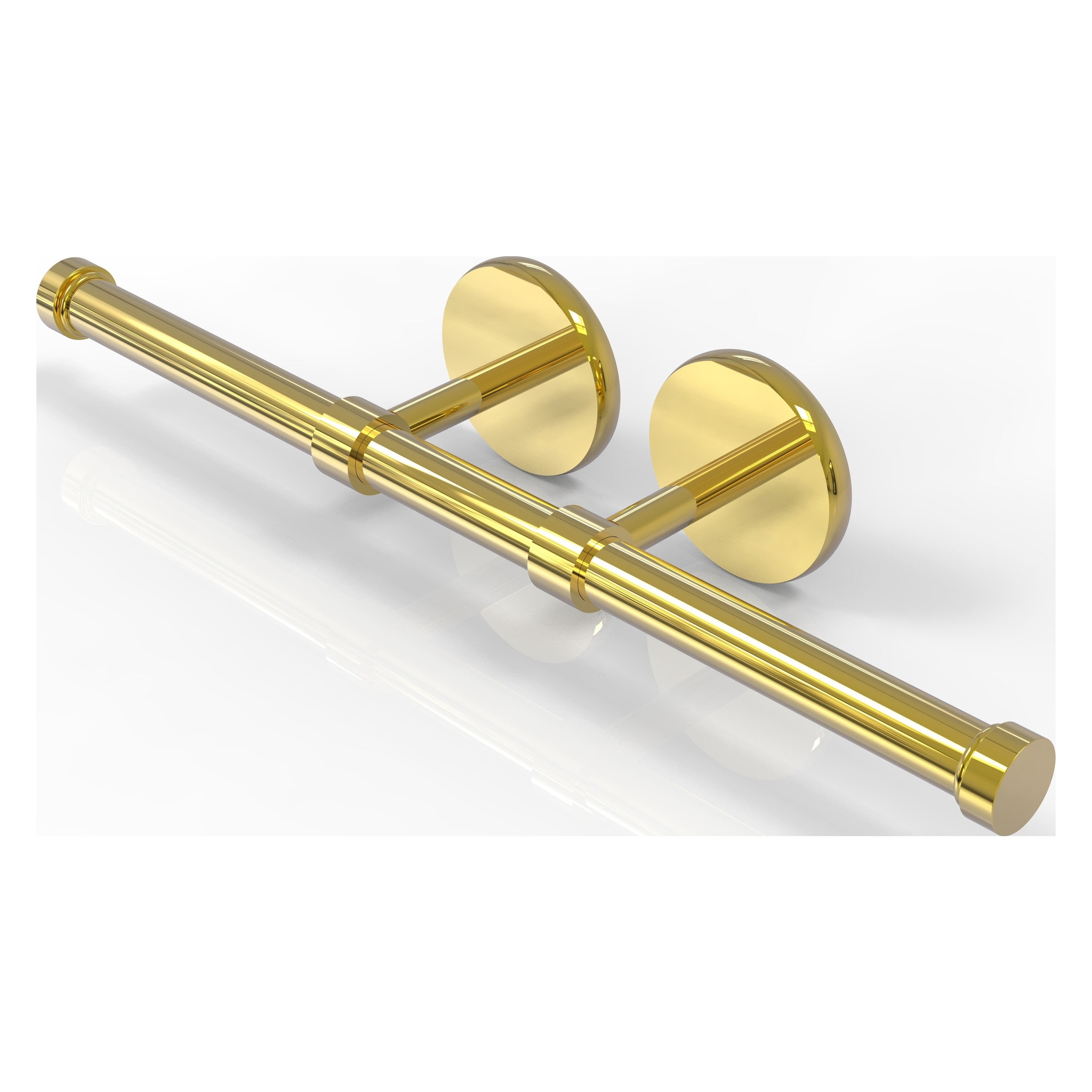 Allied Brass P1000-24-2-PB Prestige Skyline Polished Brass Wall mount Double post Toilet Paper Holder 2 -Rolls