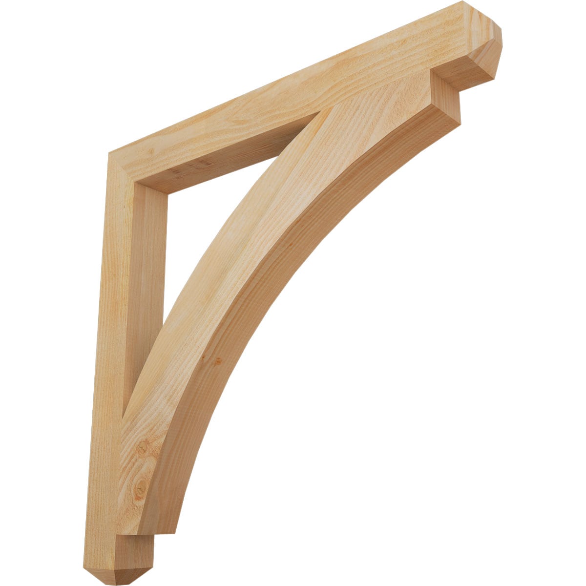 Ekena Millwork BKT04X38X38THR04RDF Thorton craftsman rough sawn 4-in x 38-in x 38-in Douglas fir Brown Wood Standard bracket