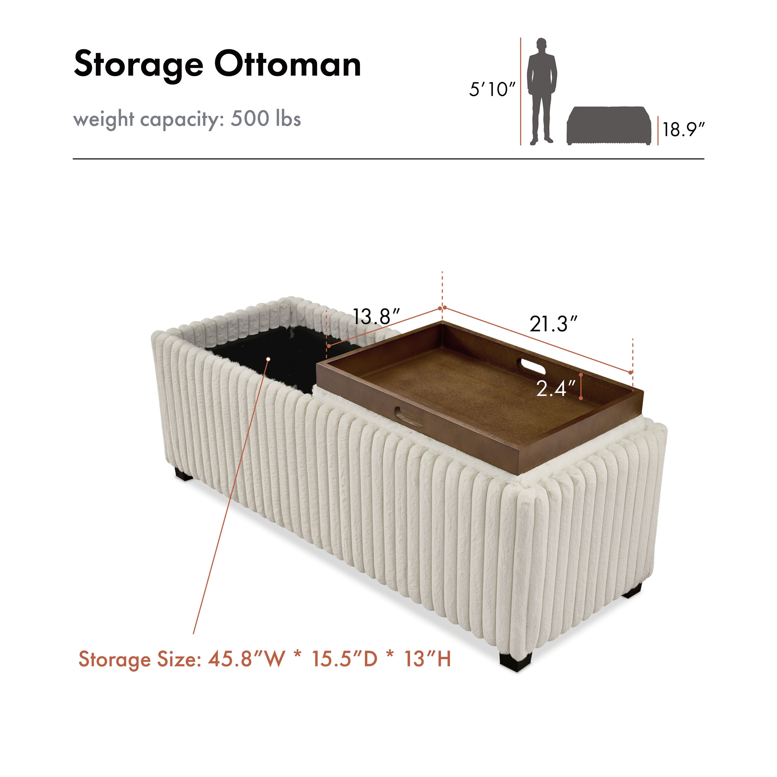 Furniture of America EC-OT2401WH bench - View #4