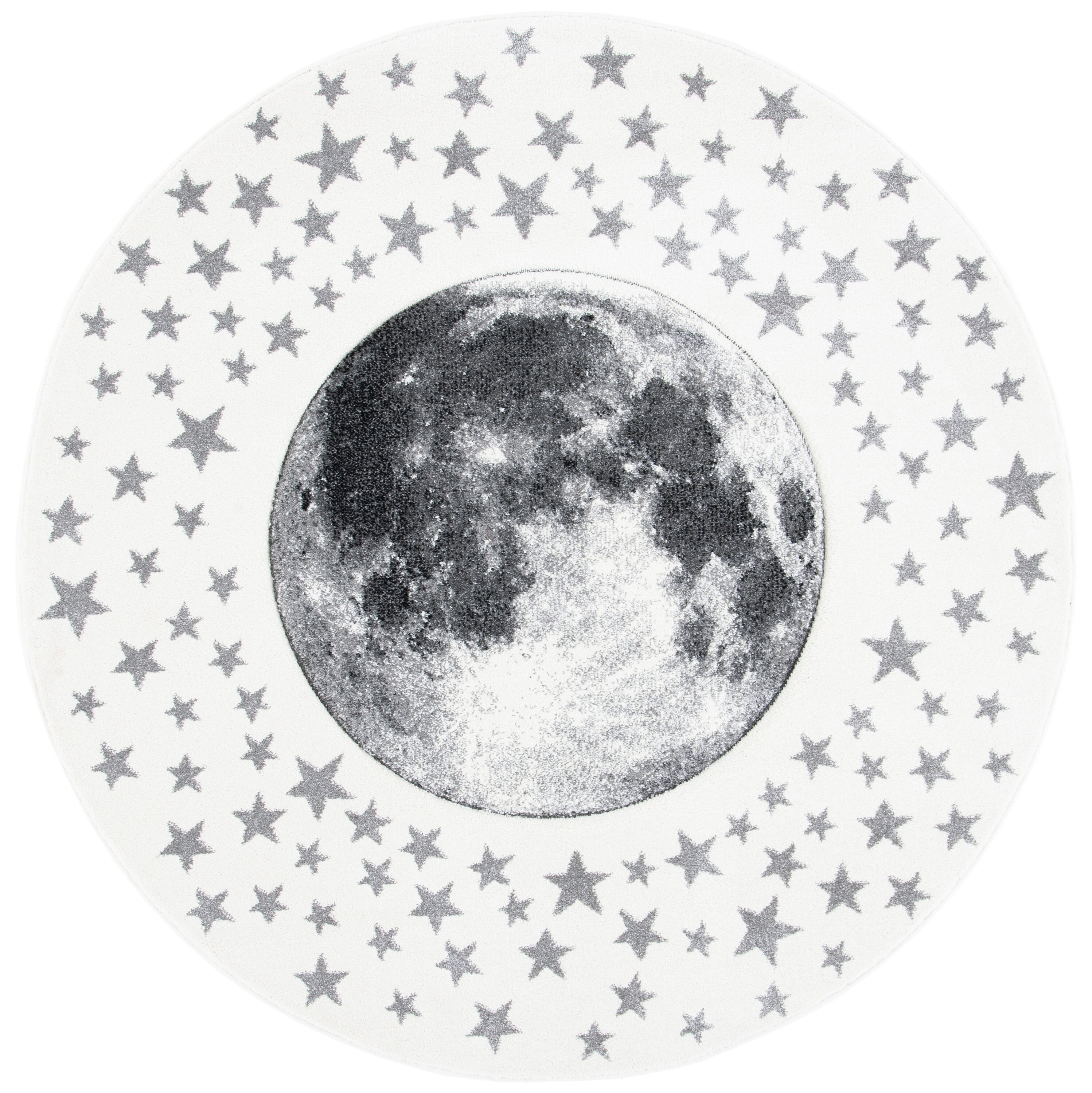 Safavieh CRK135A-7R Carousel Kids 7 x 7 (ft) Loomed Polypropylene Ivory/Gray Round Indoor Abstract Area rug