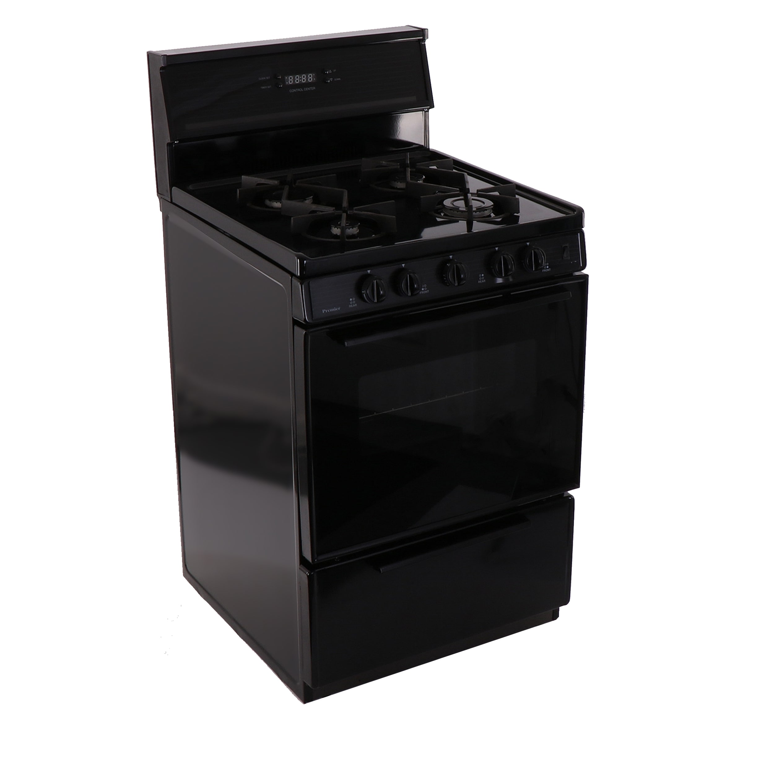 Premier 24-in 4 Burners 2.9-cu ft Freestanding Natural Gas Range (Black ...