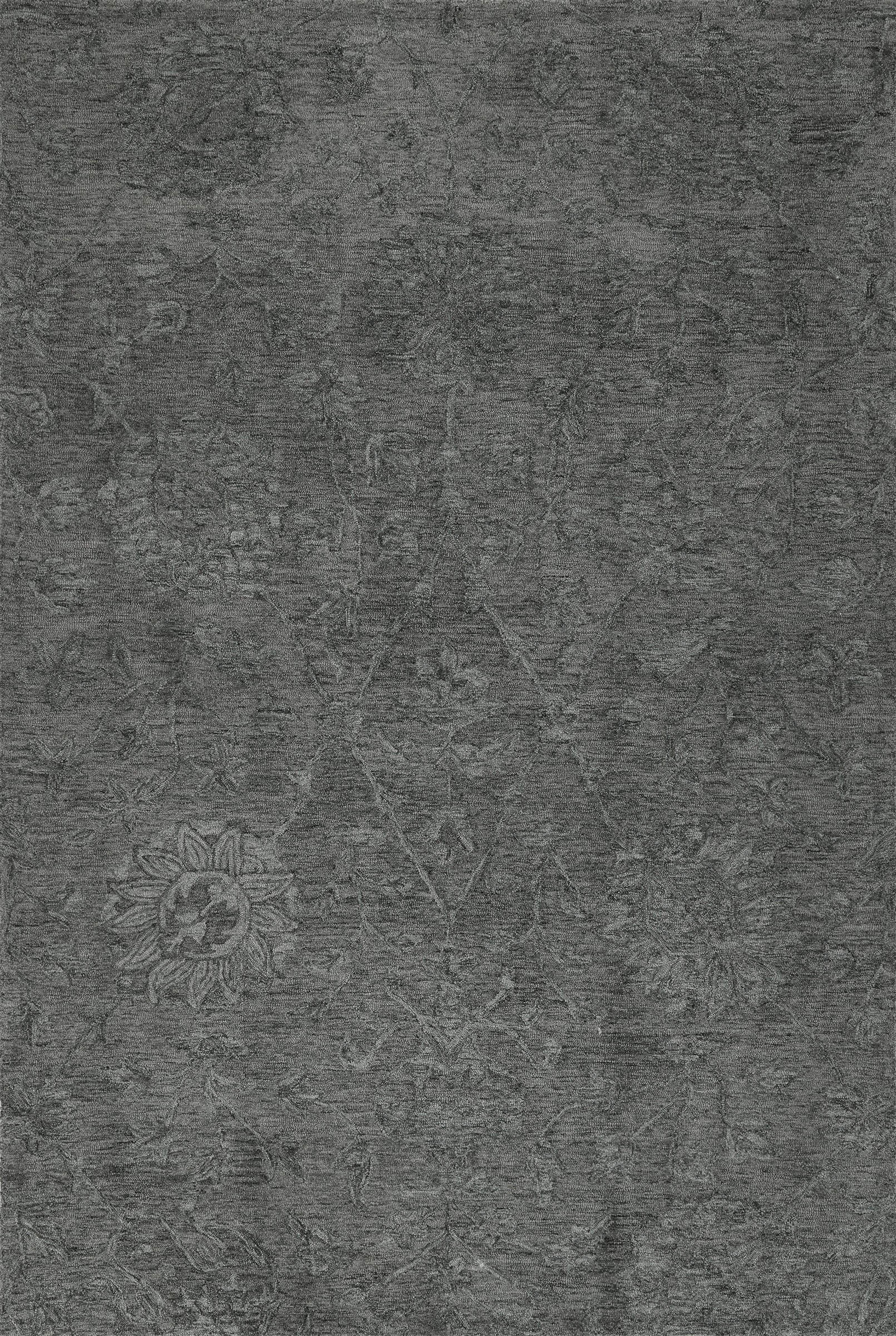 Addison Rugs AHA32CH5X8 Harlow 5 x 8 (ft) Tufted Wool Charcoal Rectangular Indoor Distressed/Overdyed Vintage Area rug