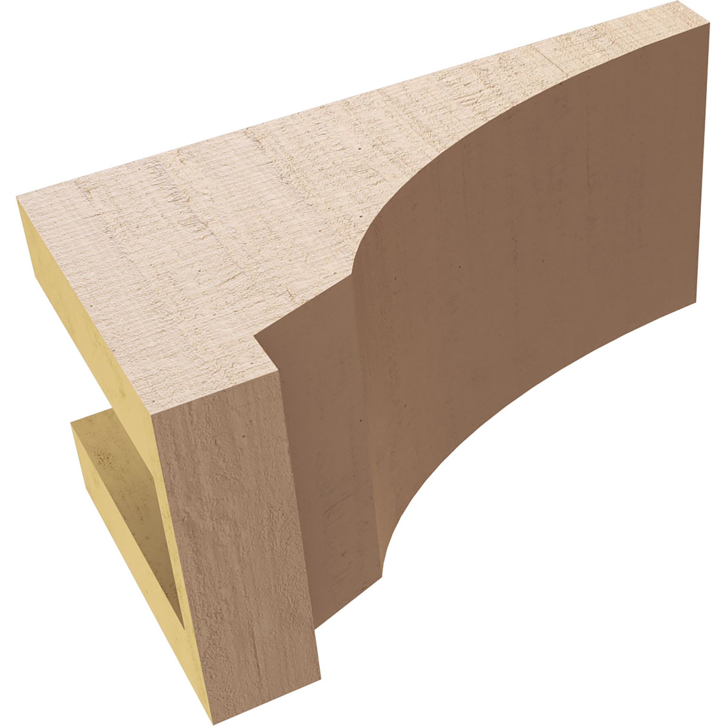 Primed Tan Faux Cedar Woodgrain Corbel, 4" x 4" x 8"