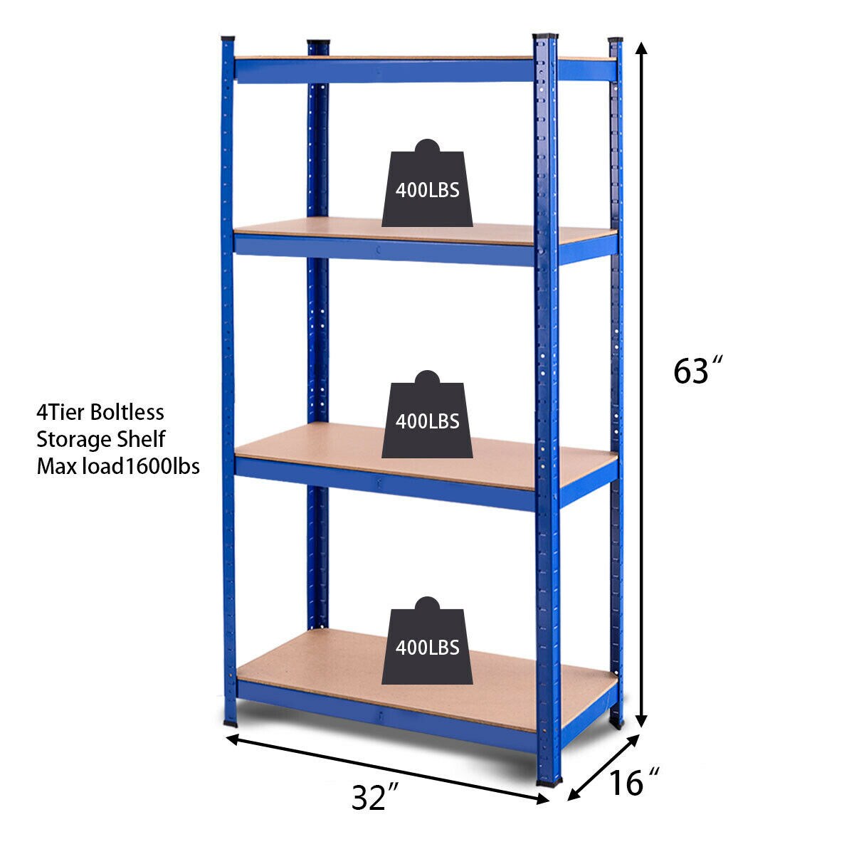 Goplus 1 PC 71 inch Heavy Duty Storage Shelf Steel Metal Garage