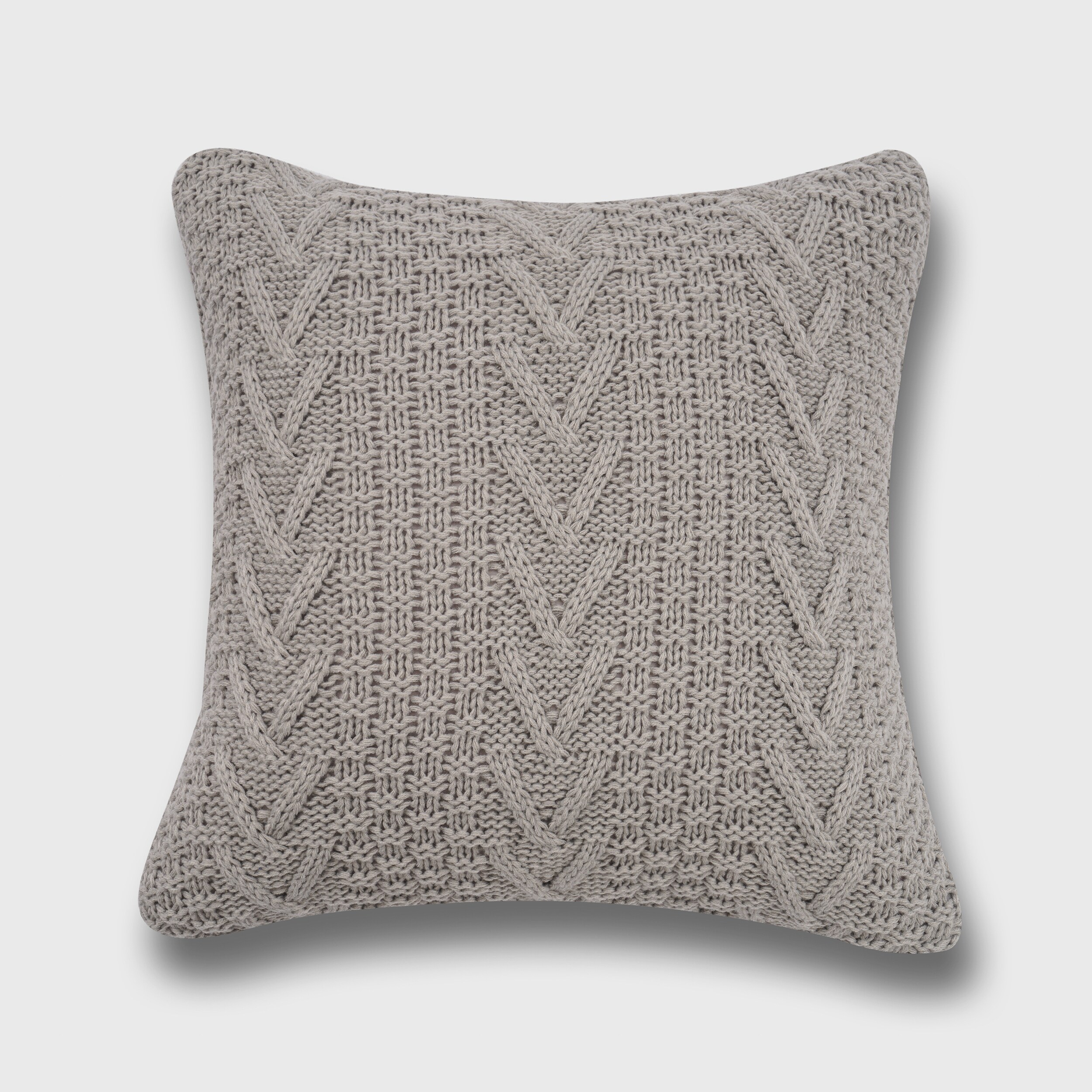 EVERGRACE 202004C72 Ratree Chunky 20-in x 20-in Light Gray Square Indoor Decorative Pillow