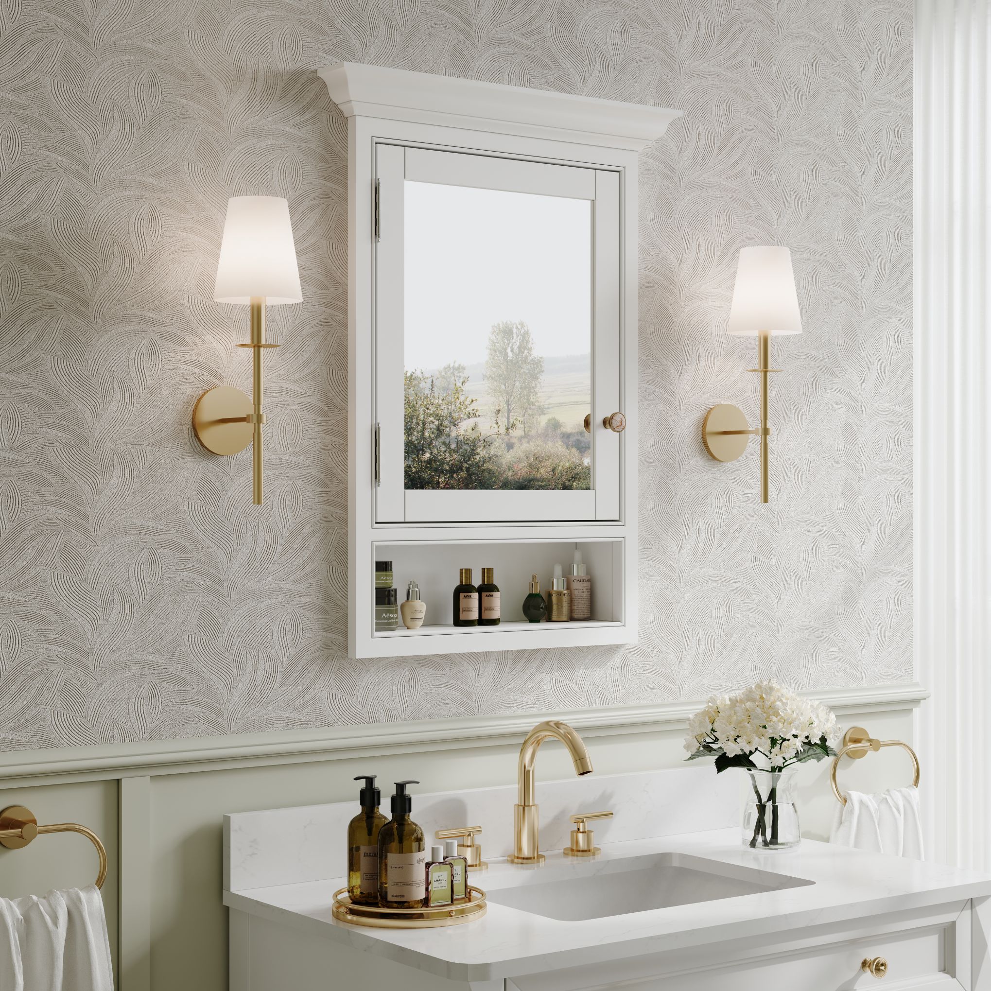 WELLFOR KA2432MCL-WT Bathroom-Medicine-Cabinets - View #4