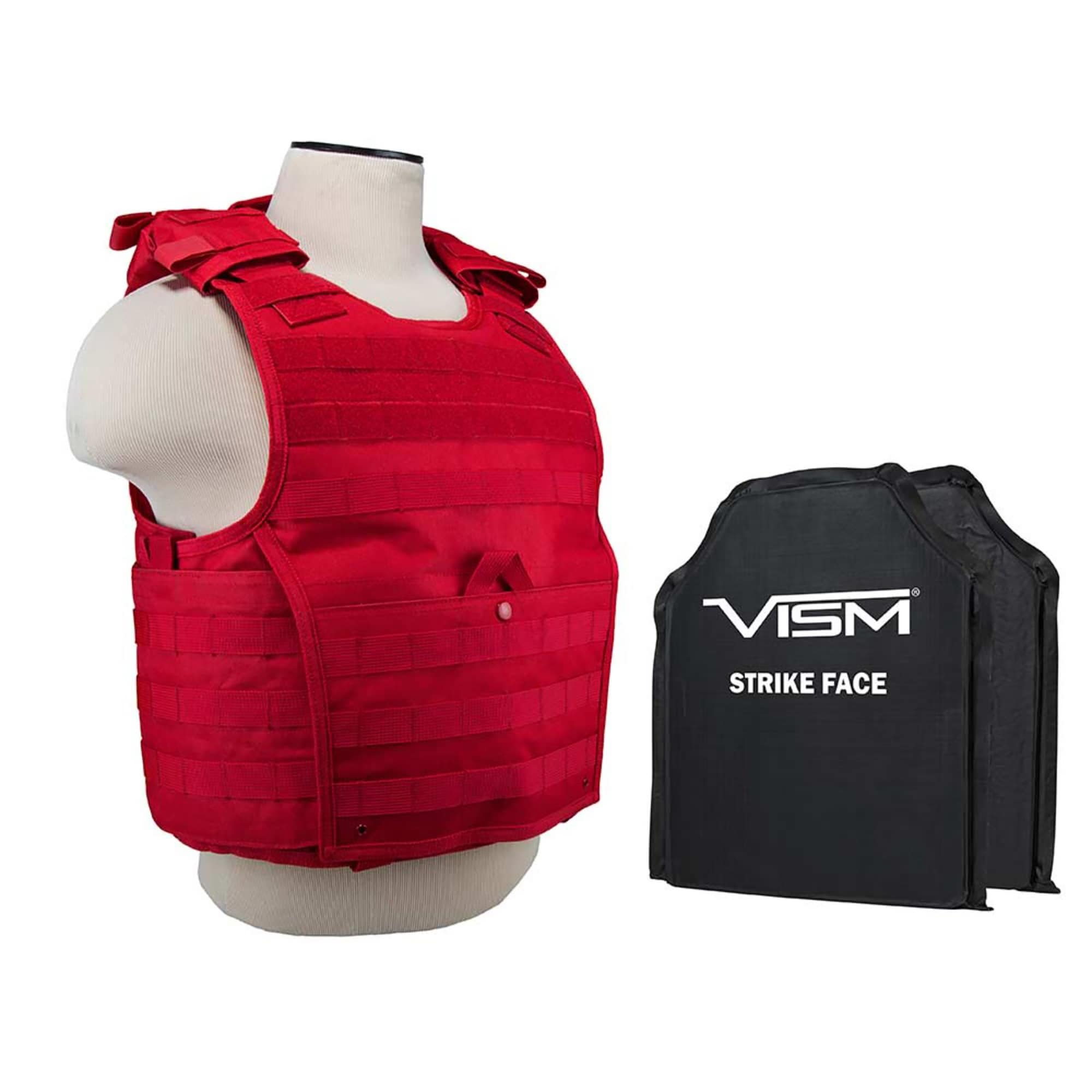 NcSTAR Vism Exp Plate Carrier w 2 10x12in 3A Panels-Red Med-2XL