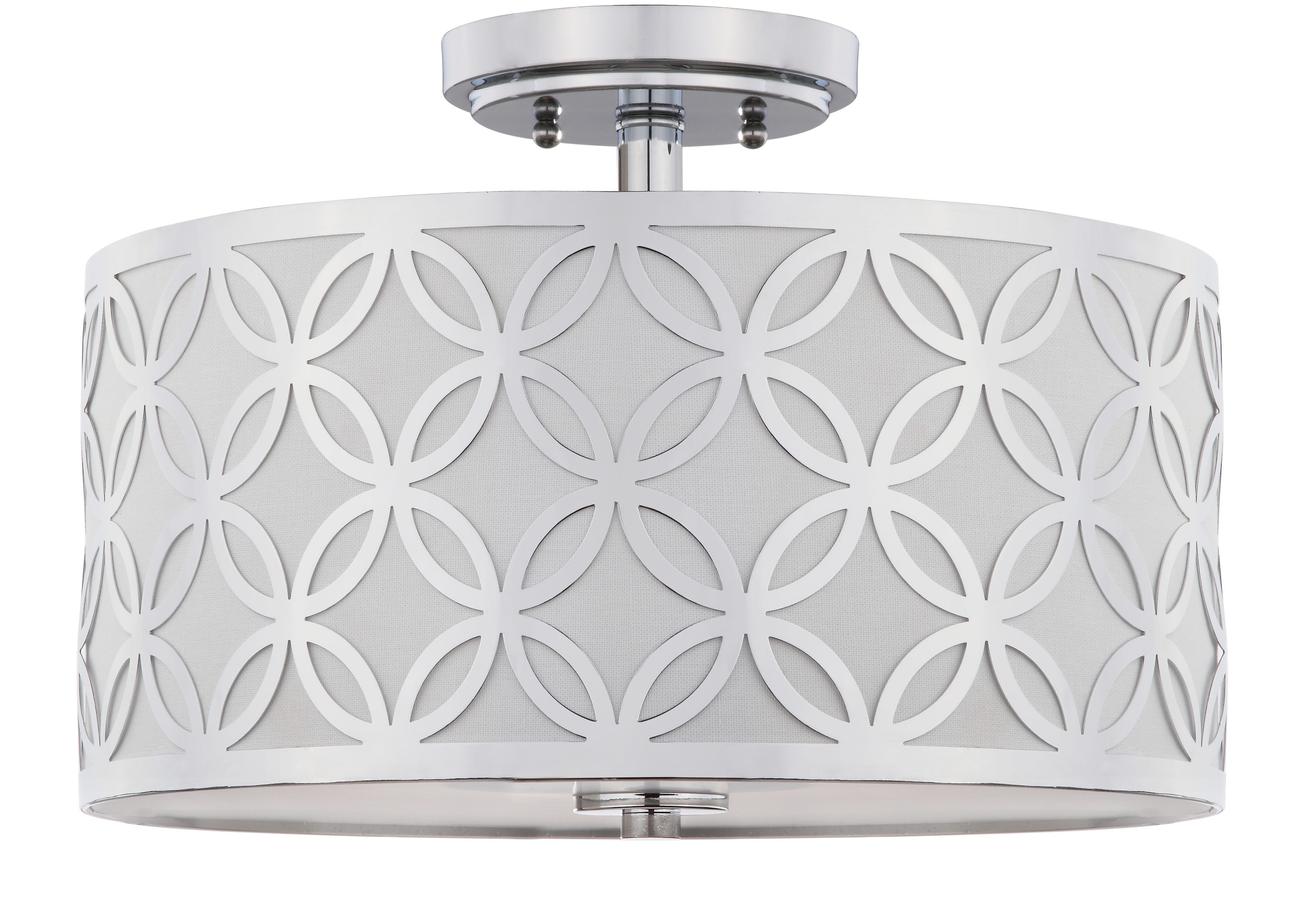 Safavieh FLU4003C Cecily 3 -Light 15.0-in Matte Chrome Semi Flush Mount Light