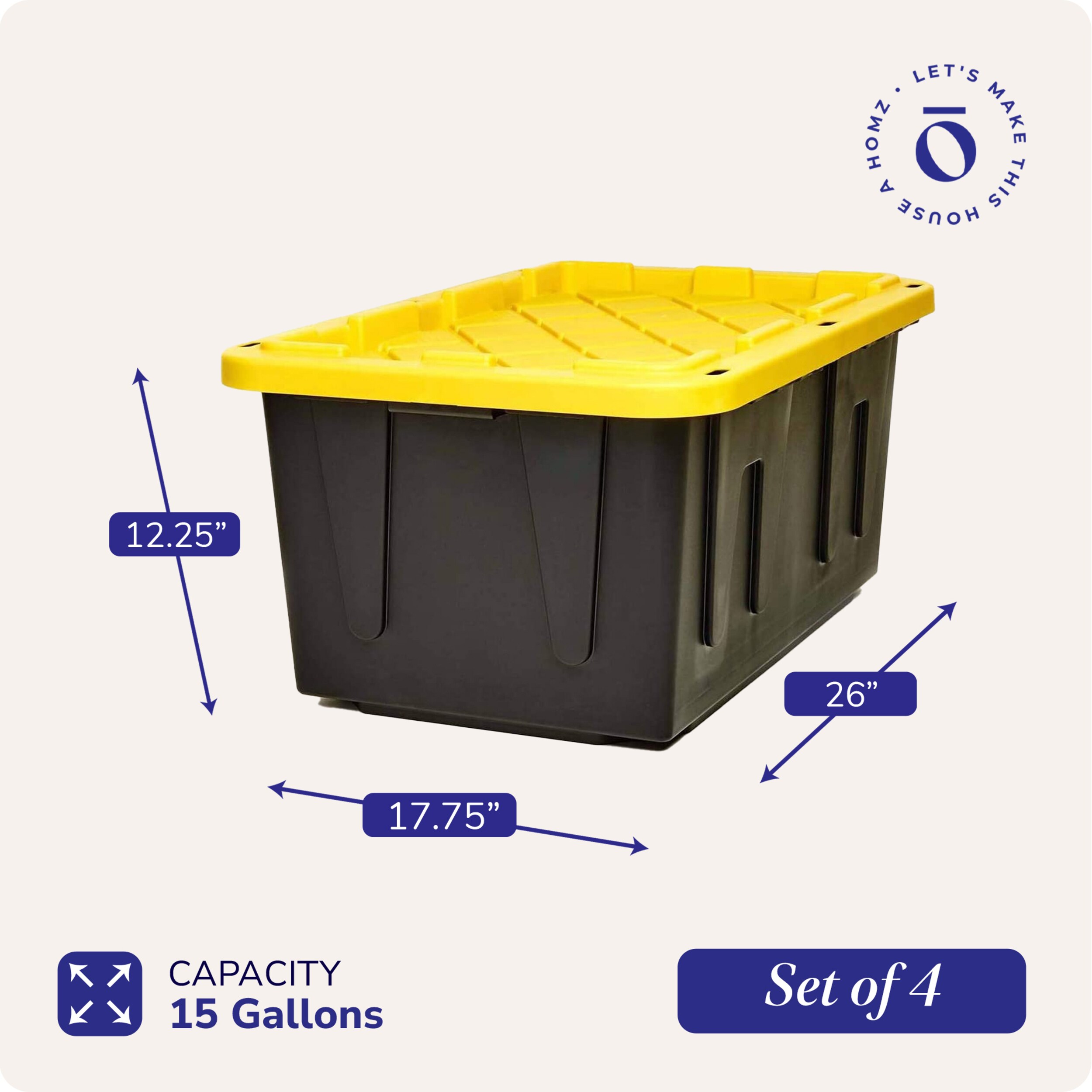 Homz Products 324375 Plastic-Storage-Totes - View #4