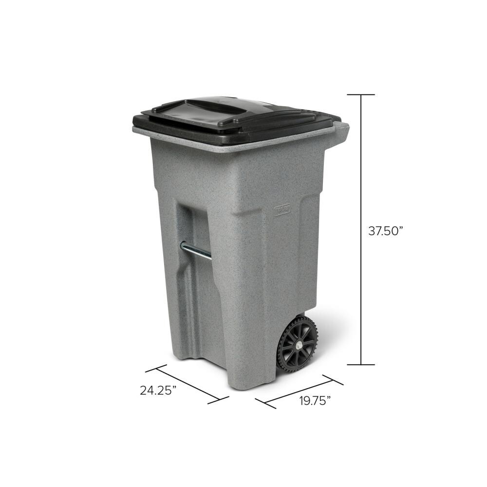 Toter 32-Gallon Greenstone Plastic Wheeled Trash Can with Lid at Lowes.com