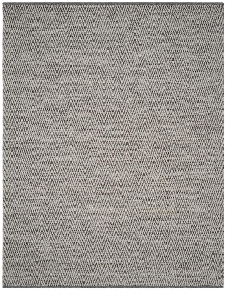 Safavieh MTK411A-9 Montauk Hobart 9 x 12 (ft) Cotton Ivory/Dark Gray Rectangular Indoor Chevron Coastal Area rug